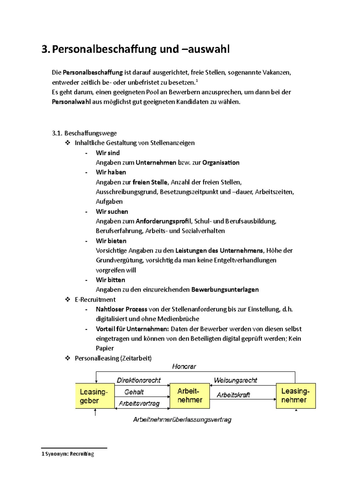 3. Personalbeschaffung Und -auswahl - 3 Und Die Personalbeschaffung Ist ...