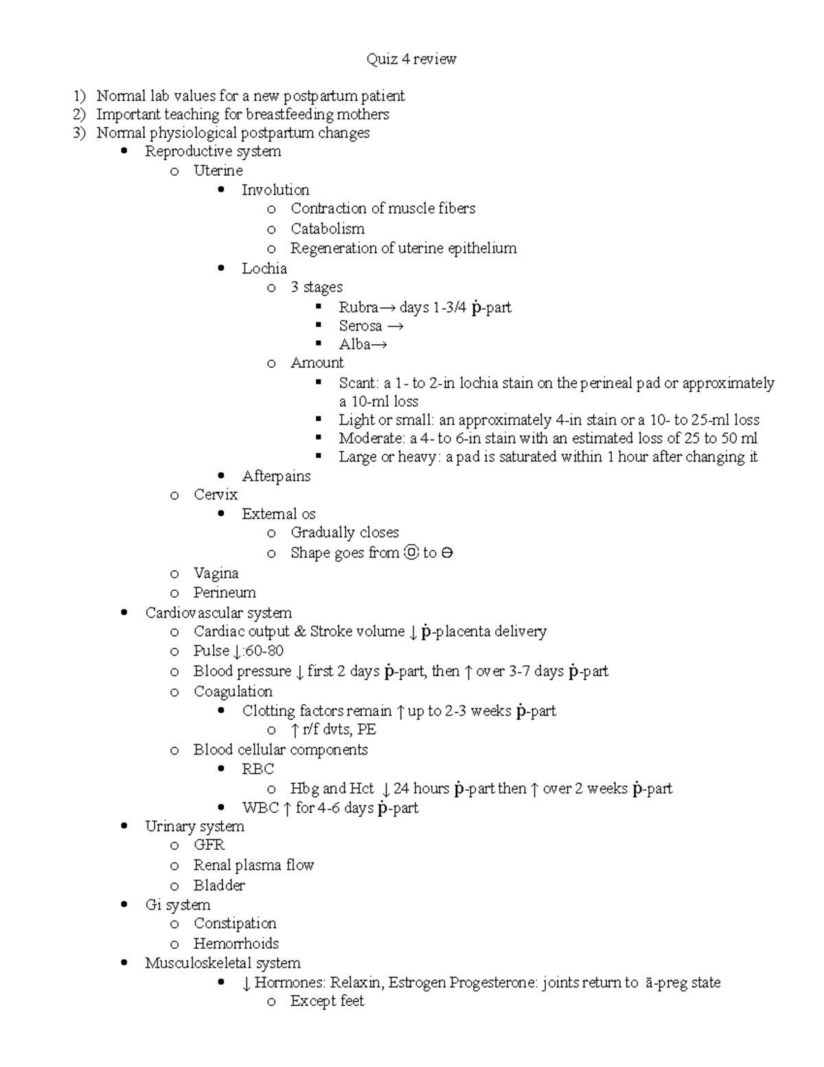 Quiz+4+Review copy - Quiz 4 - Quiz 4 review Normal lab values for a new ...