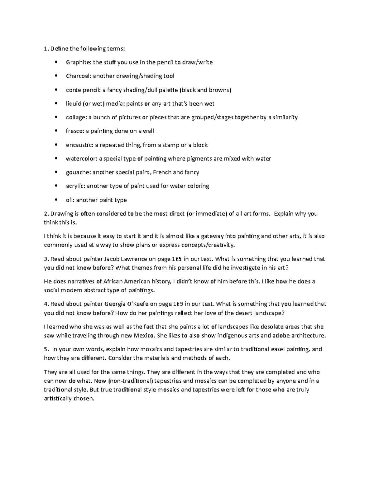 Reading Assignment 3 Define the following terms Graphite the stuff you use in the pencil to