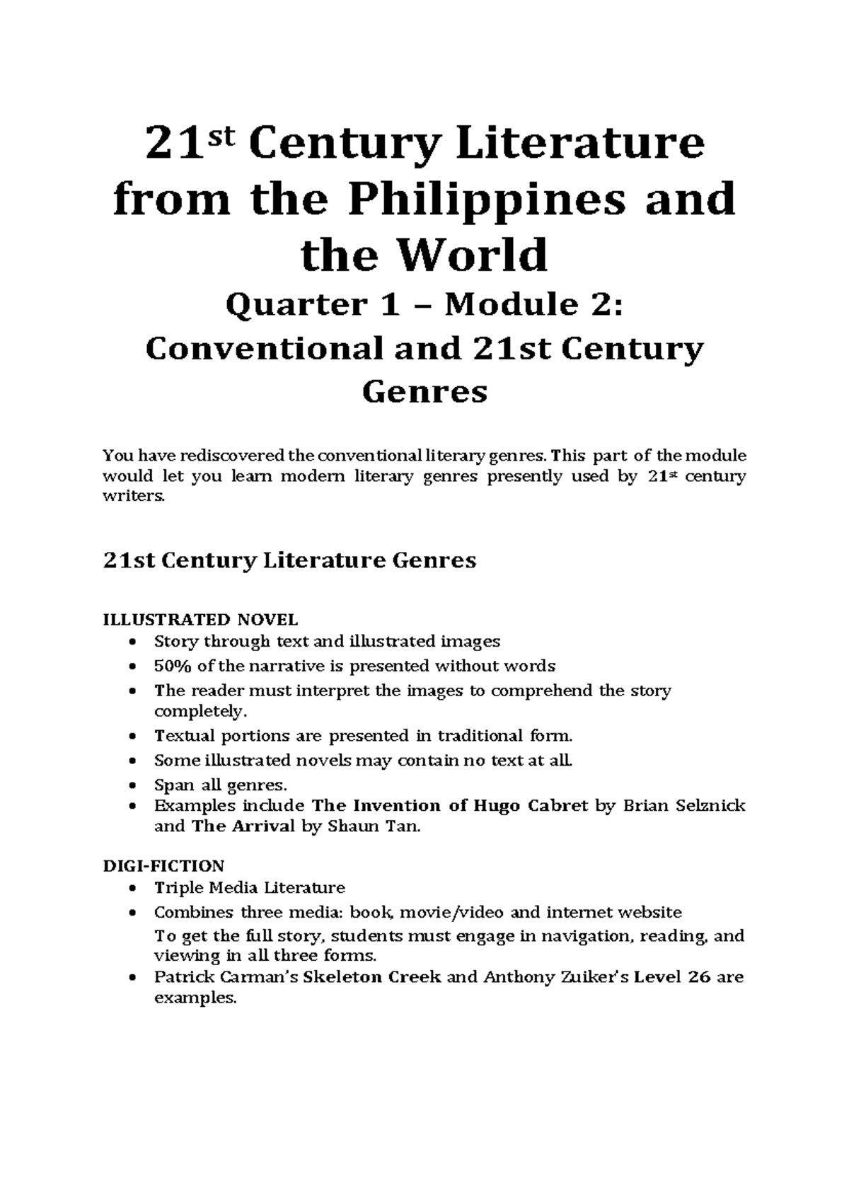 research paper about 21st century literature