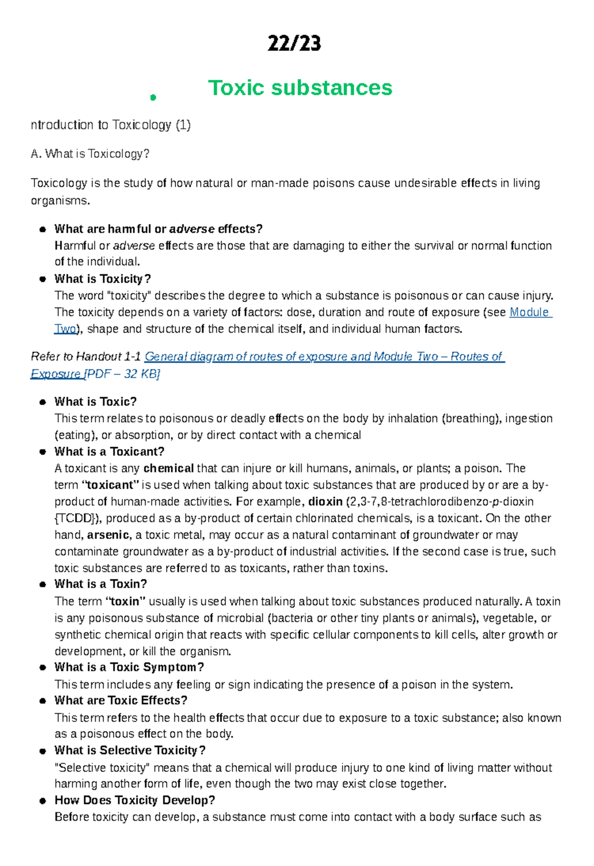 Toxic substances - Courses in environmental law may also cover the ...
