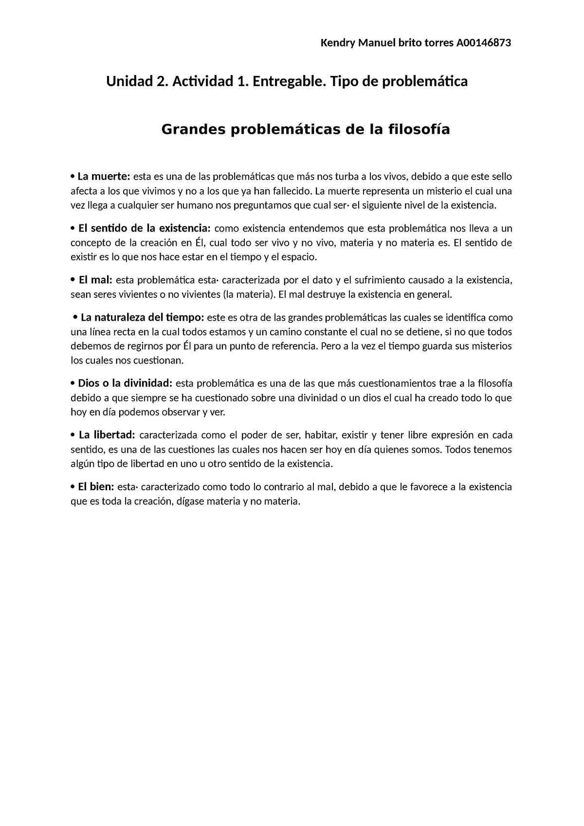 Unidad 2 Actividad 1 Entregable Tipo De Problemática Kendry Manuel Brito Torres A Unidad 2 5637