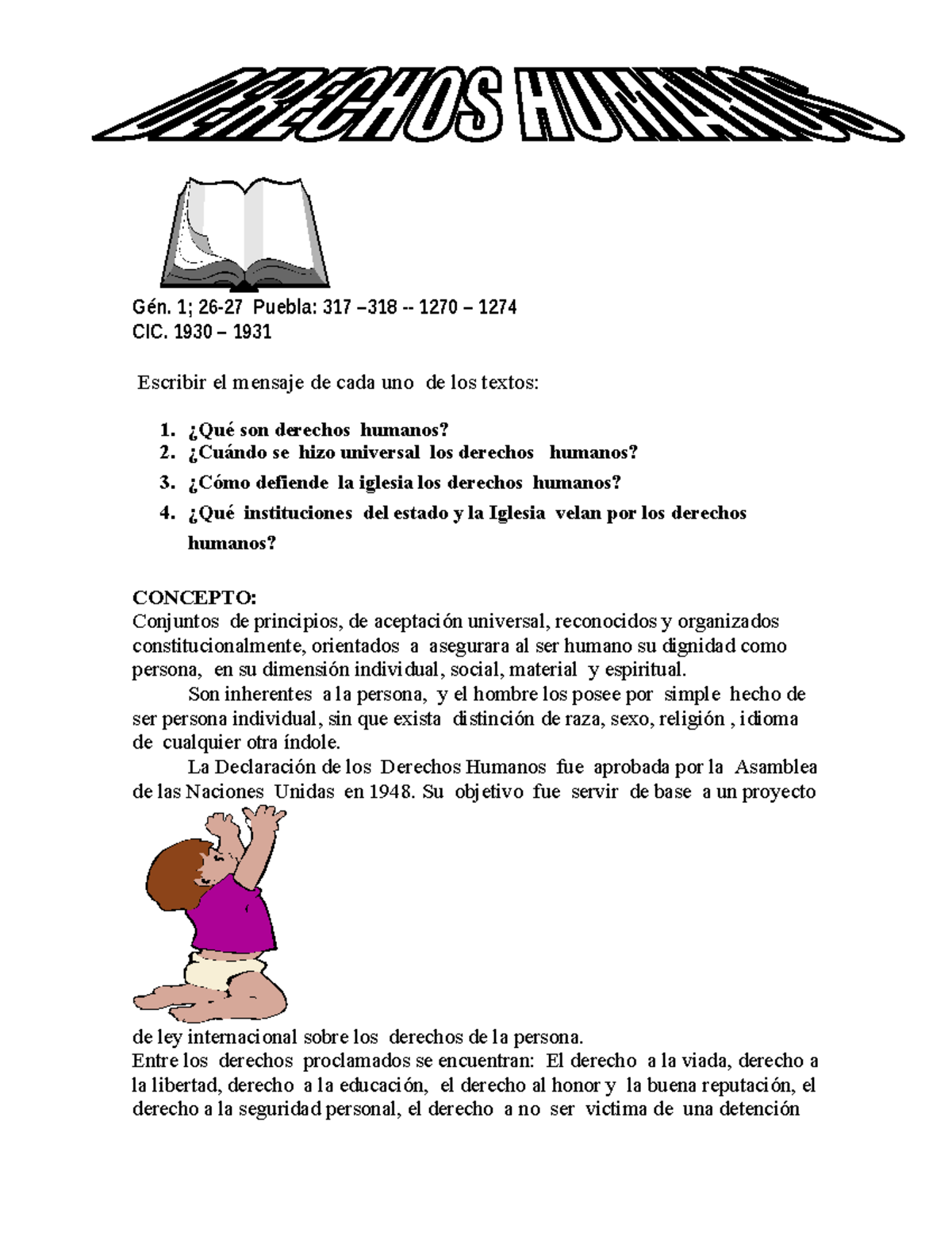 D.DD - DERECHOS HUAMANOS - Gén. 1; 26-27 Puebla: 317 –318 - 1270 – 1274 ...