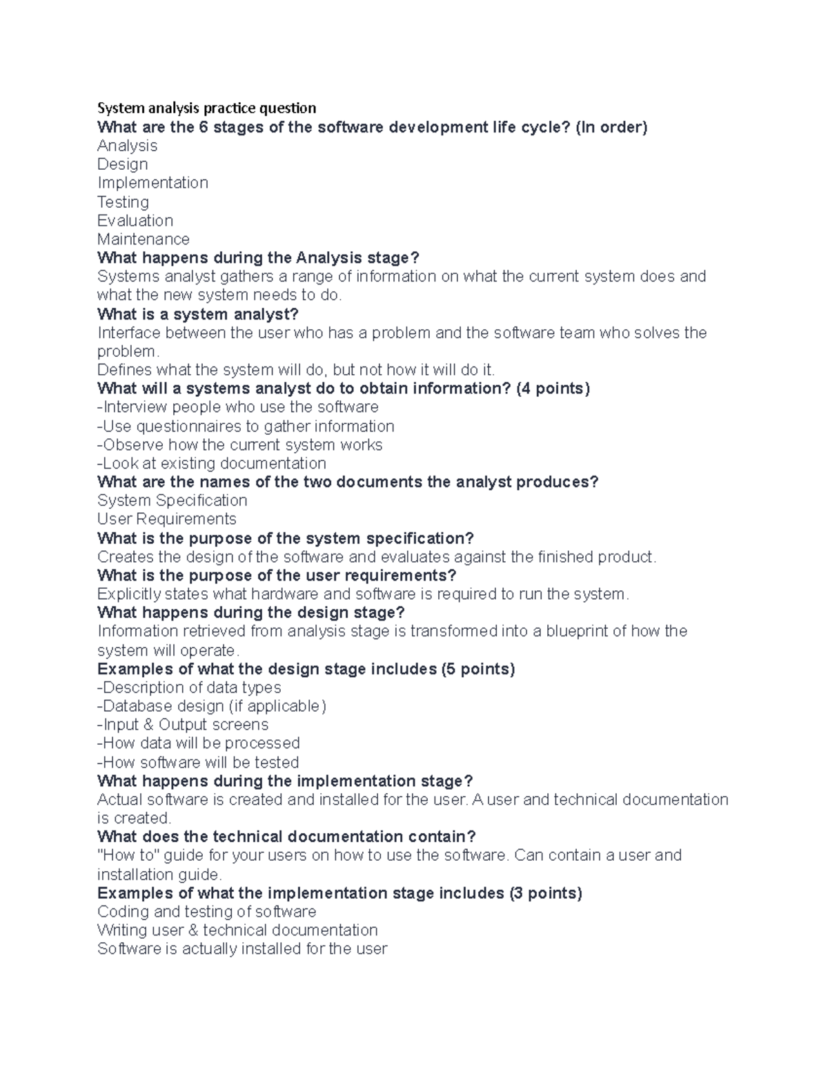 System analysis practice question What is a system analyst? Interface