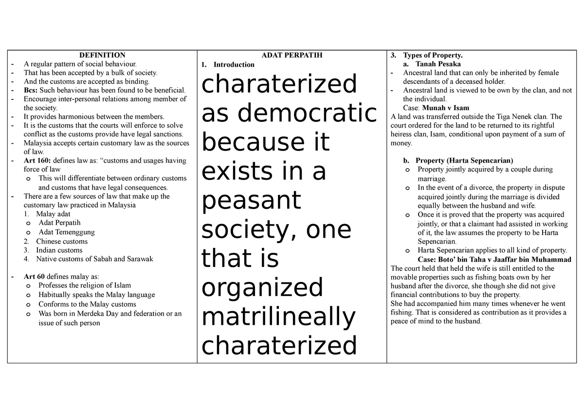 notes-on-customary-law-case-definition-a-regular-pattern-of