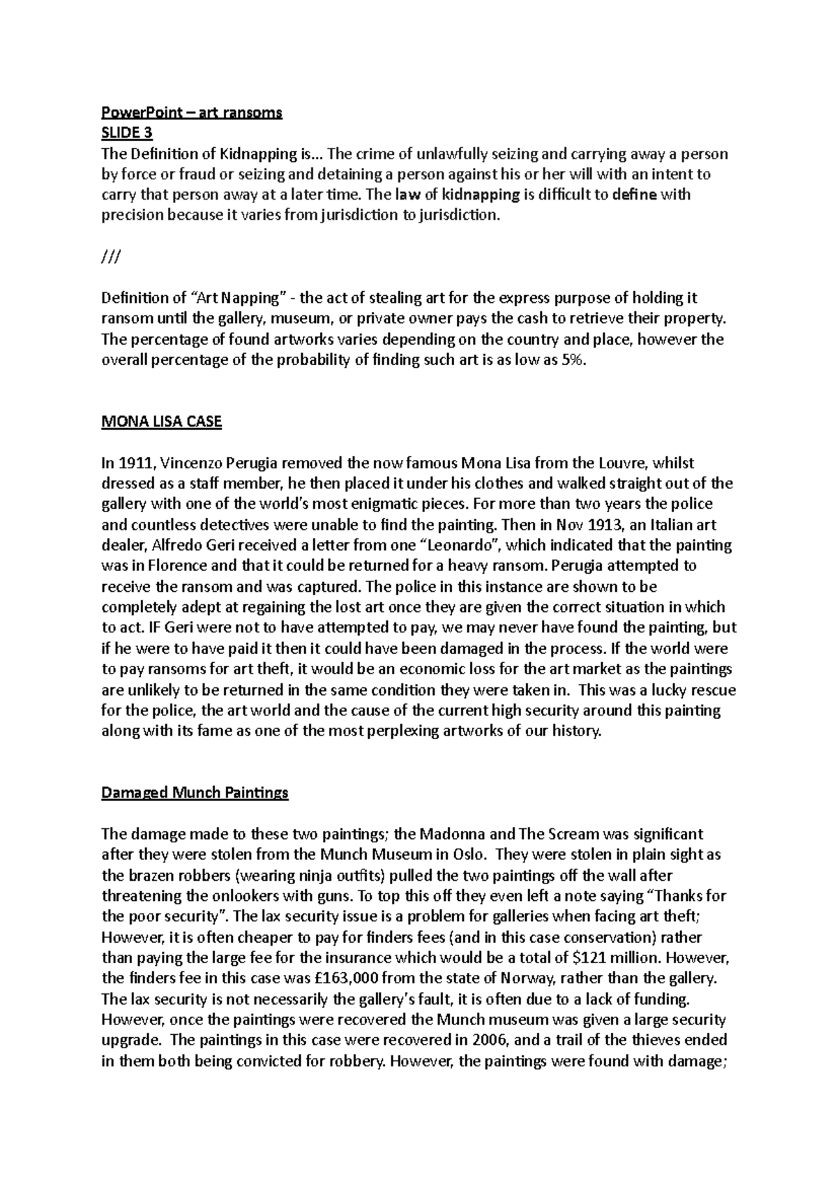 Art ransoms notes copy - PowerPoint – art ransoms SLIDE 3 The ...