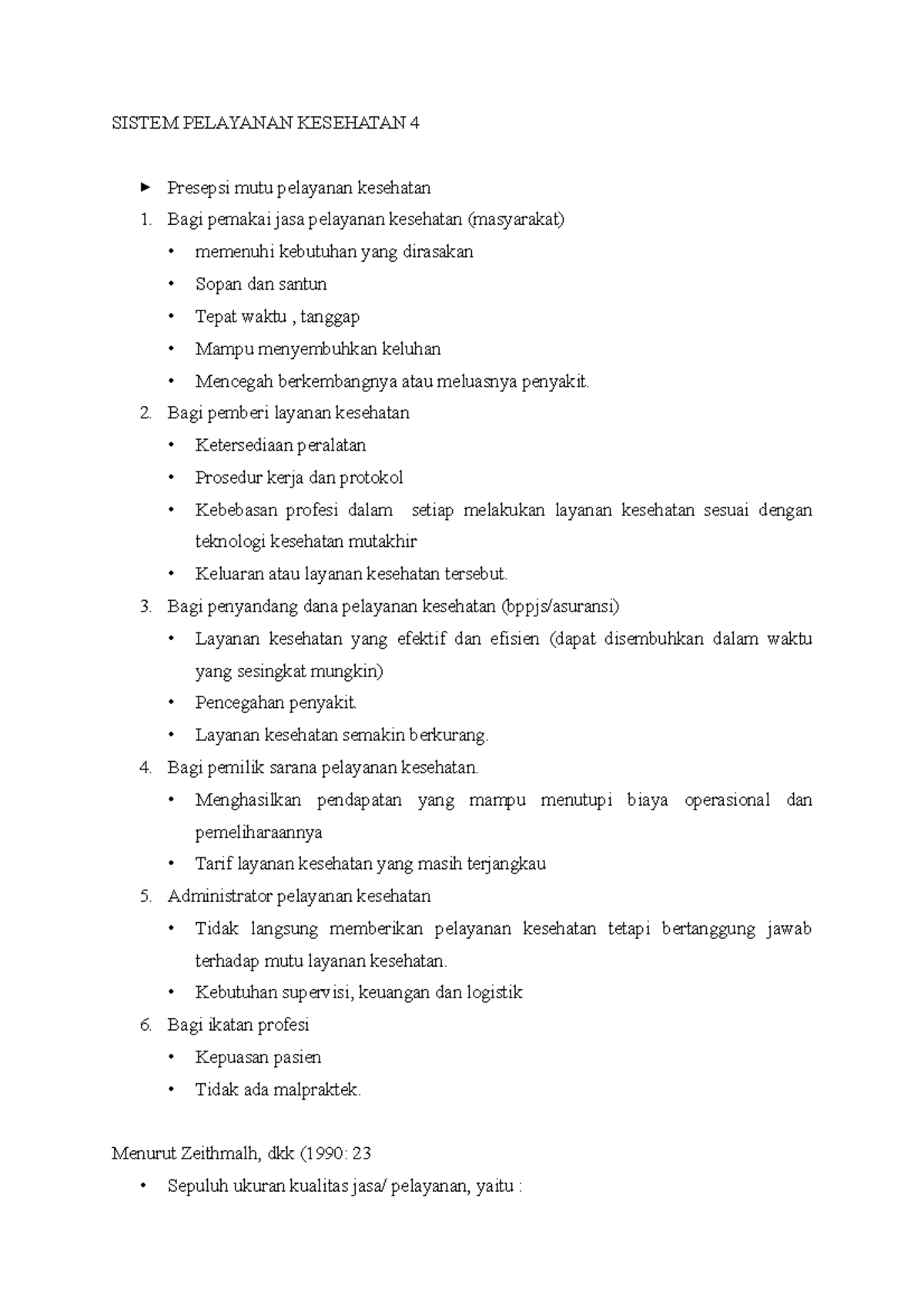 Sistem Pelayanan Kesehatan 4 - SISTEM PELAYANAN KESEHATAN 4 } Presepsi ...