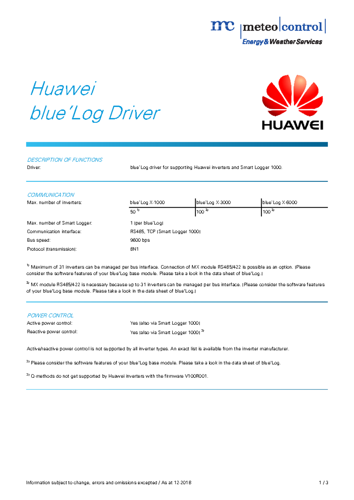 DB blue Log Driver Huawei en - DESCRIPTION OF FUNCTIONS Driver ...