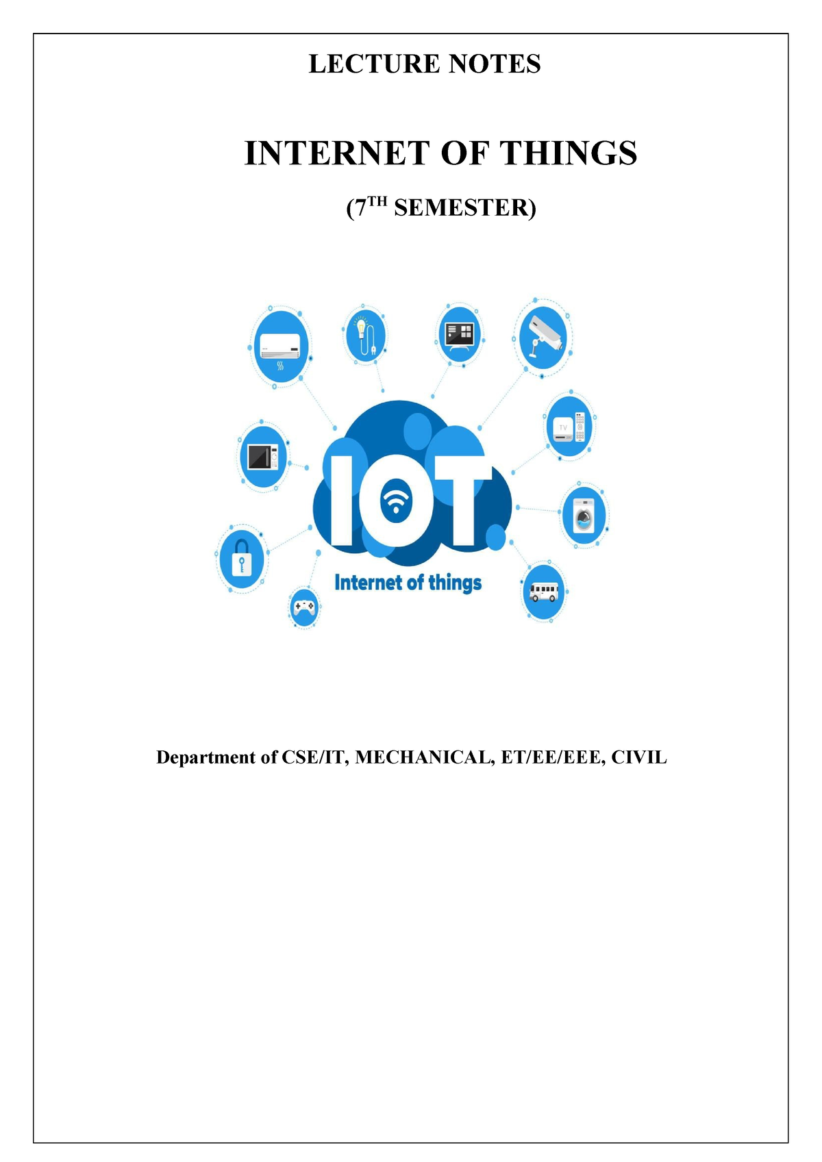 IOT Module I - BPUT 4th Year: Advanced Studies, Projects, Internships ...