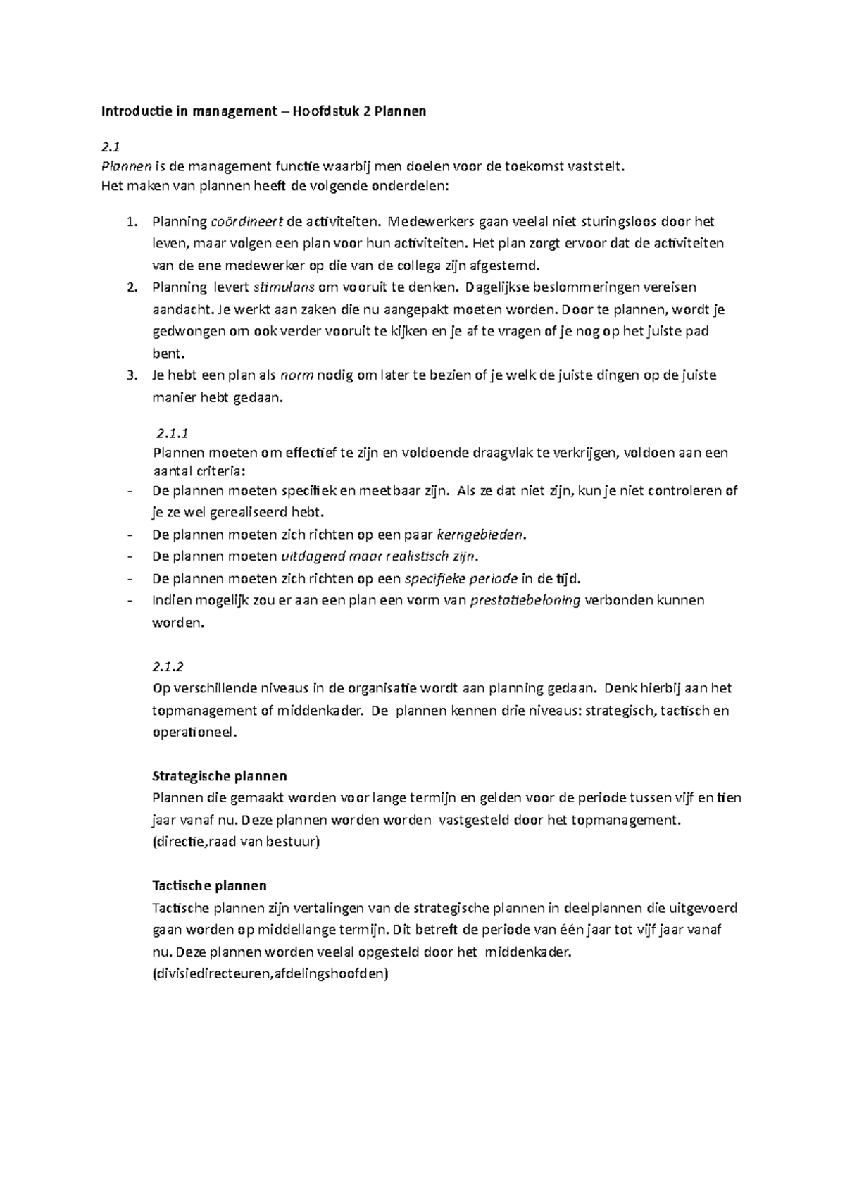 Samenvatting Introductie In Management - Hoofdstuk 2 - Introductie In ...