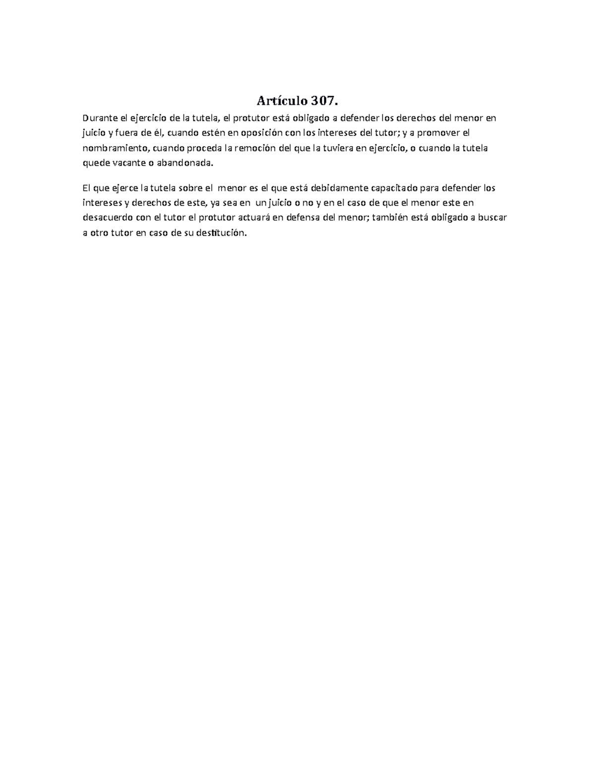 Artículo 307 - Apuntes 1 - Artículo 307. Durante el ejercicio de la ...