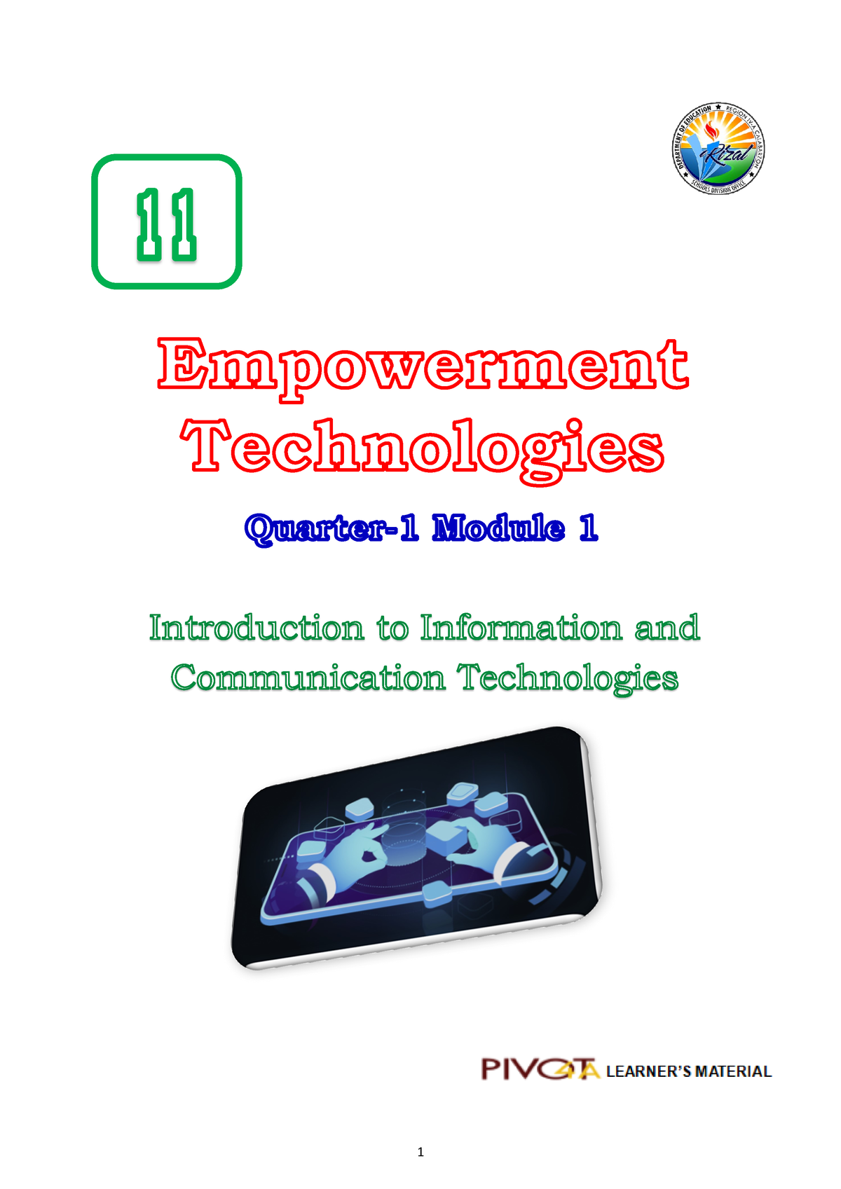 ICT Em-Tech Quarter-1-Module 1 - Empowerment Technologies Grade 11 ...