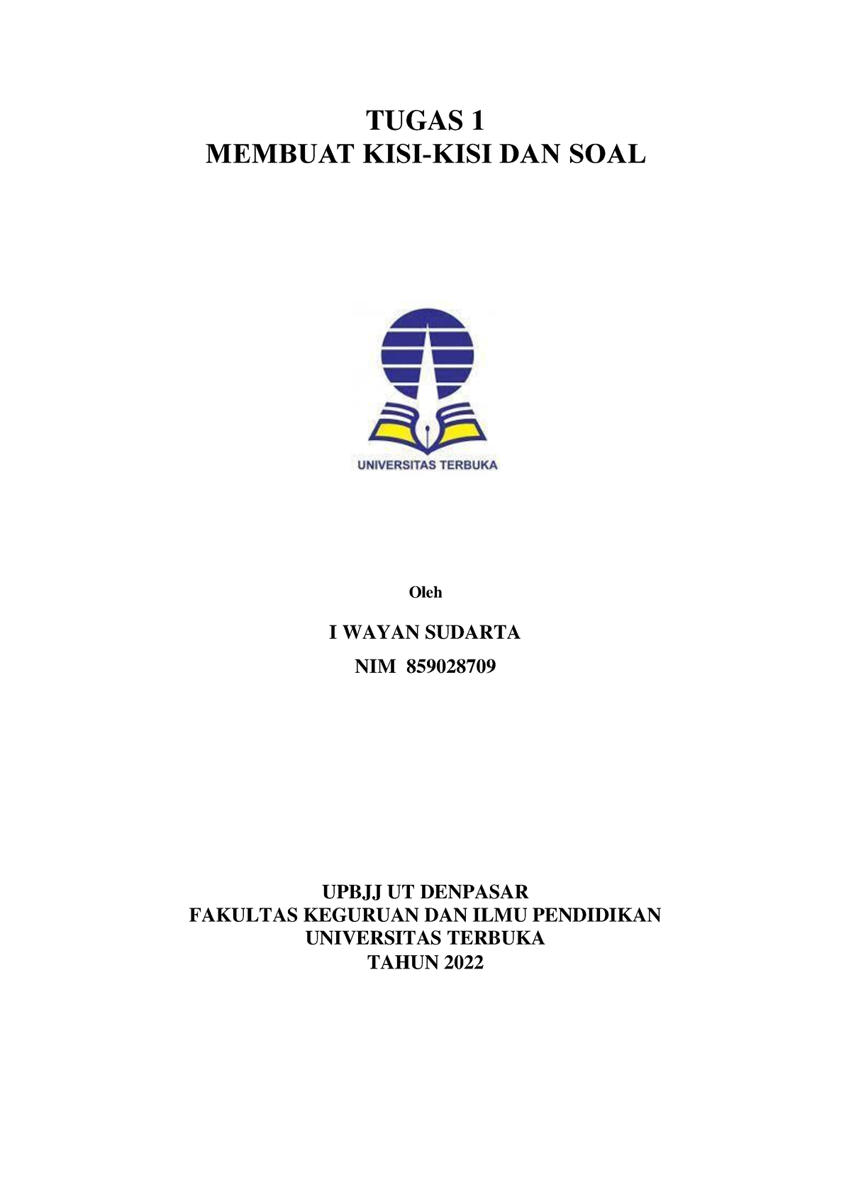 Tugas 1 Evaluasi Pembelajaran DI SD - TUGAS 1 MEMBUAT KISI-KISI DAN ...