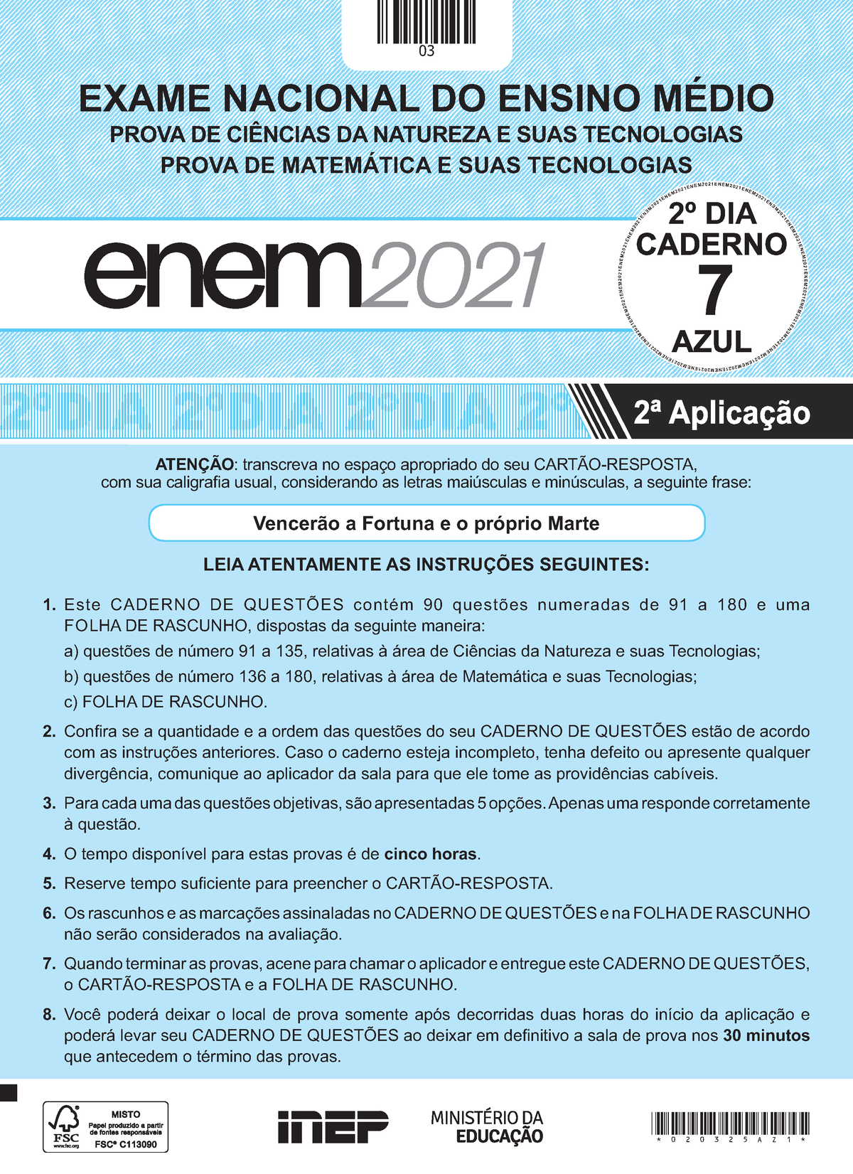 2021 PV Reaplicacao PPL D2 CD7 - 1202 ME N E 2021 ENE M 20 2 1E N E M ...