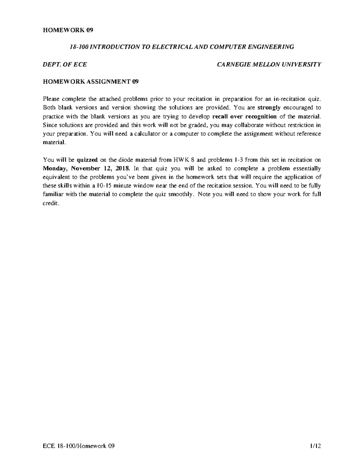 Homework 09 - HOMEWORK 09 18-100 INTRODUCTION TO ELECTRICAL AND ...