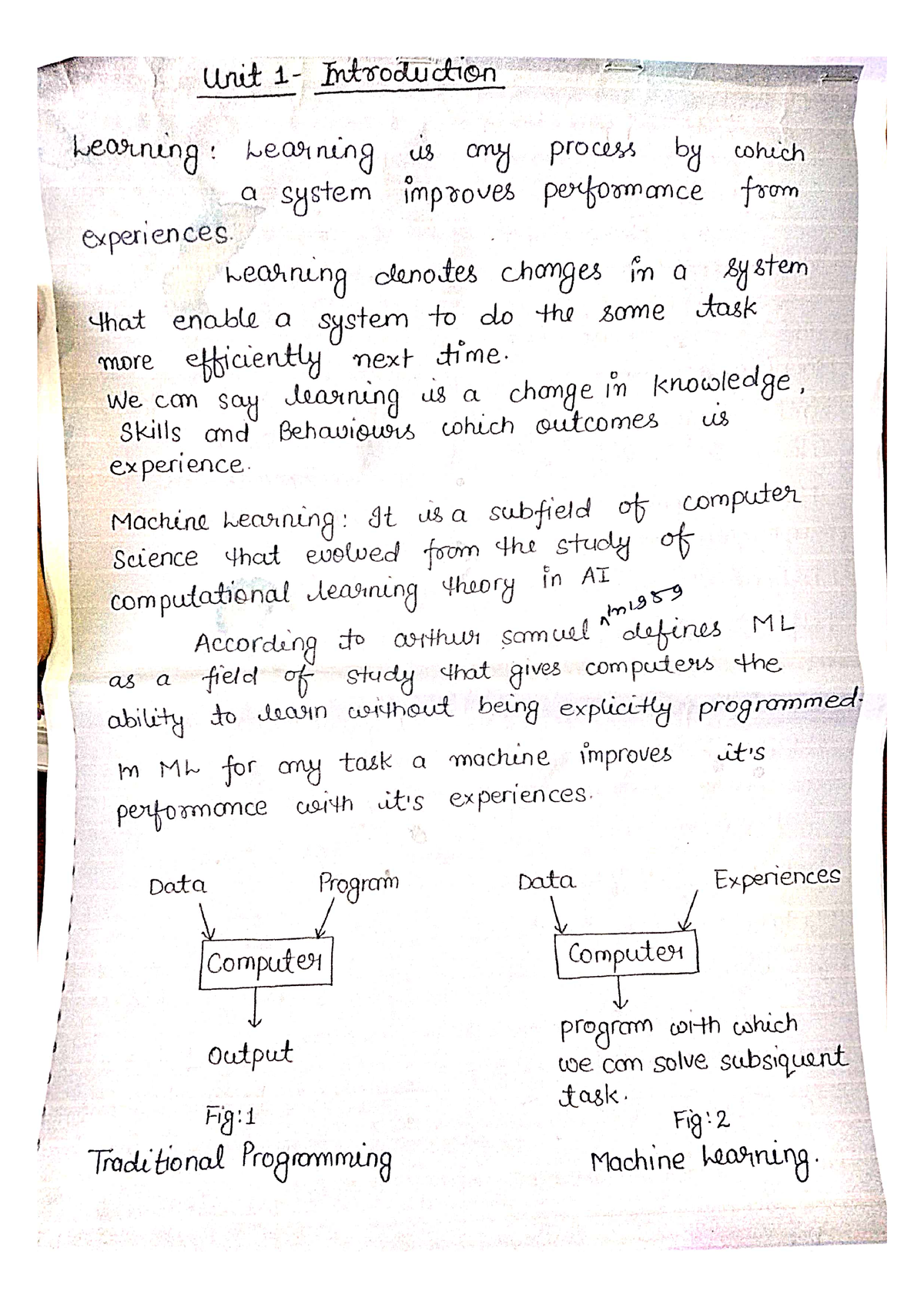 MLT Unit 1 - Notes - Machine Learning Techniques - Studocu