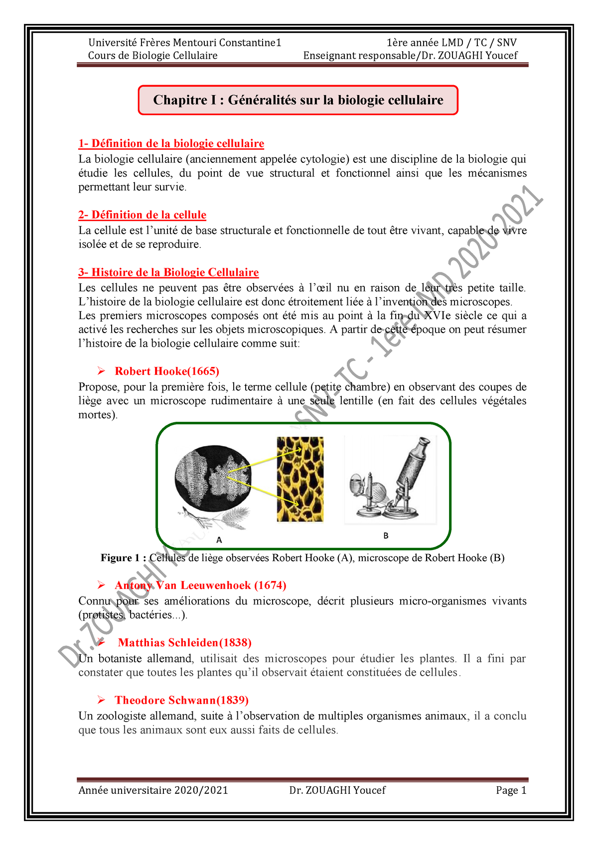 Chapitre I Généralités Sur La Biologie Céllulaire - Cours De Biologie ...