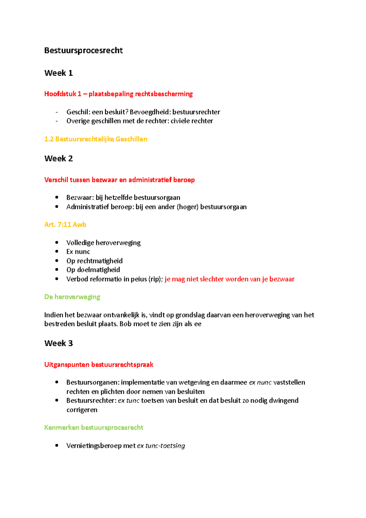 Bestuursprocesrecht - Samenvatting - Bestuursprocesrecht Week 1 ...