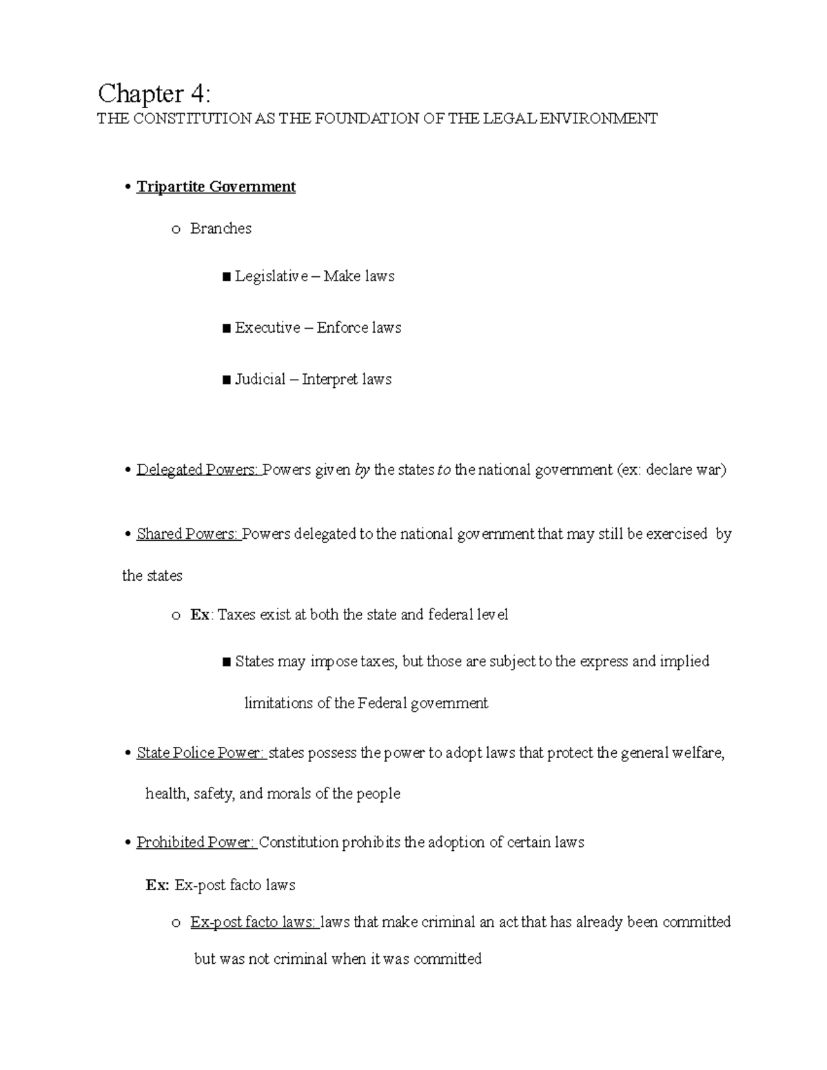 Chapter 4 - THE Constitution AS THE Foundation OF THE Legal Environment ...