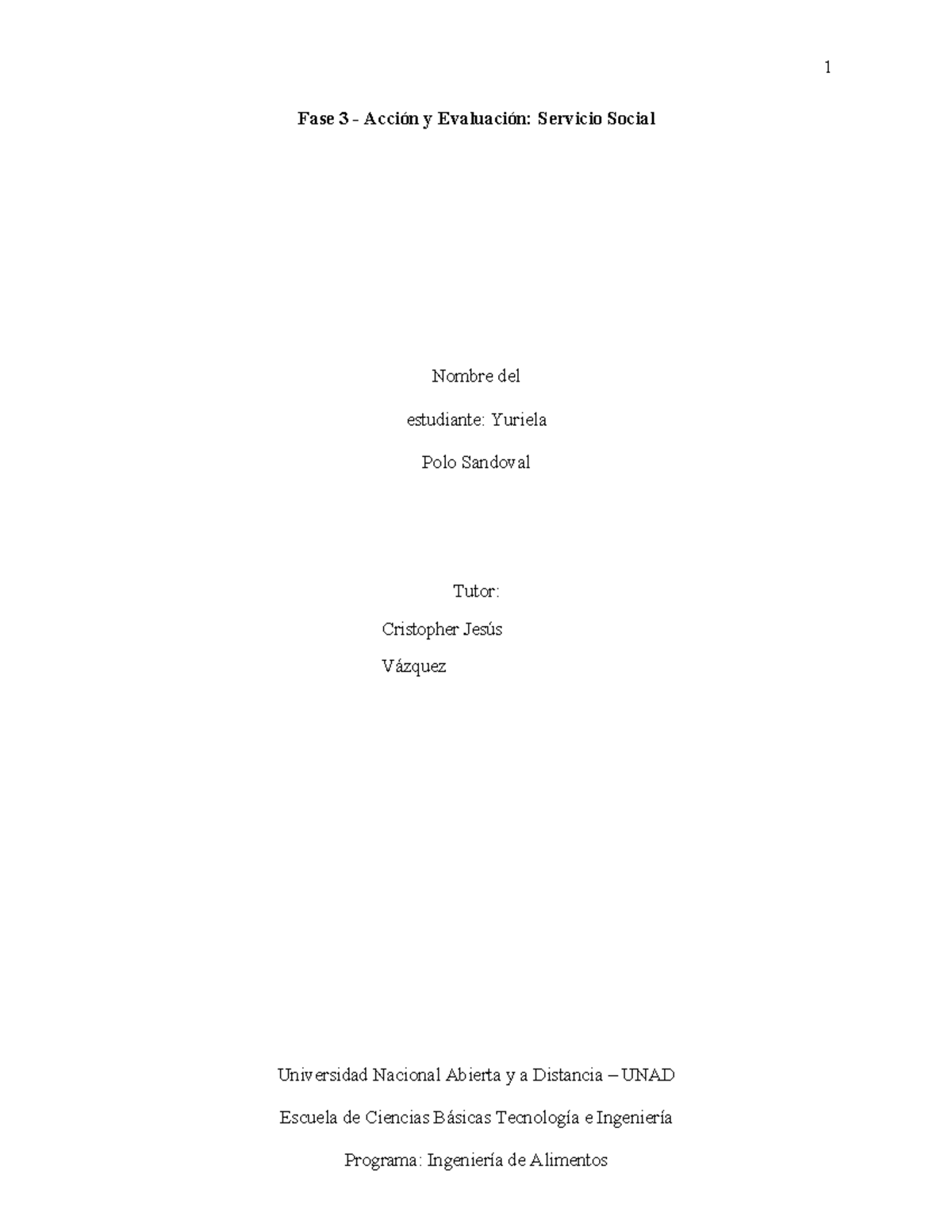 Fase 3 Accion y Evalucion Yuriela Polo Sandoval - Fase 3 - Acción y ...