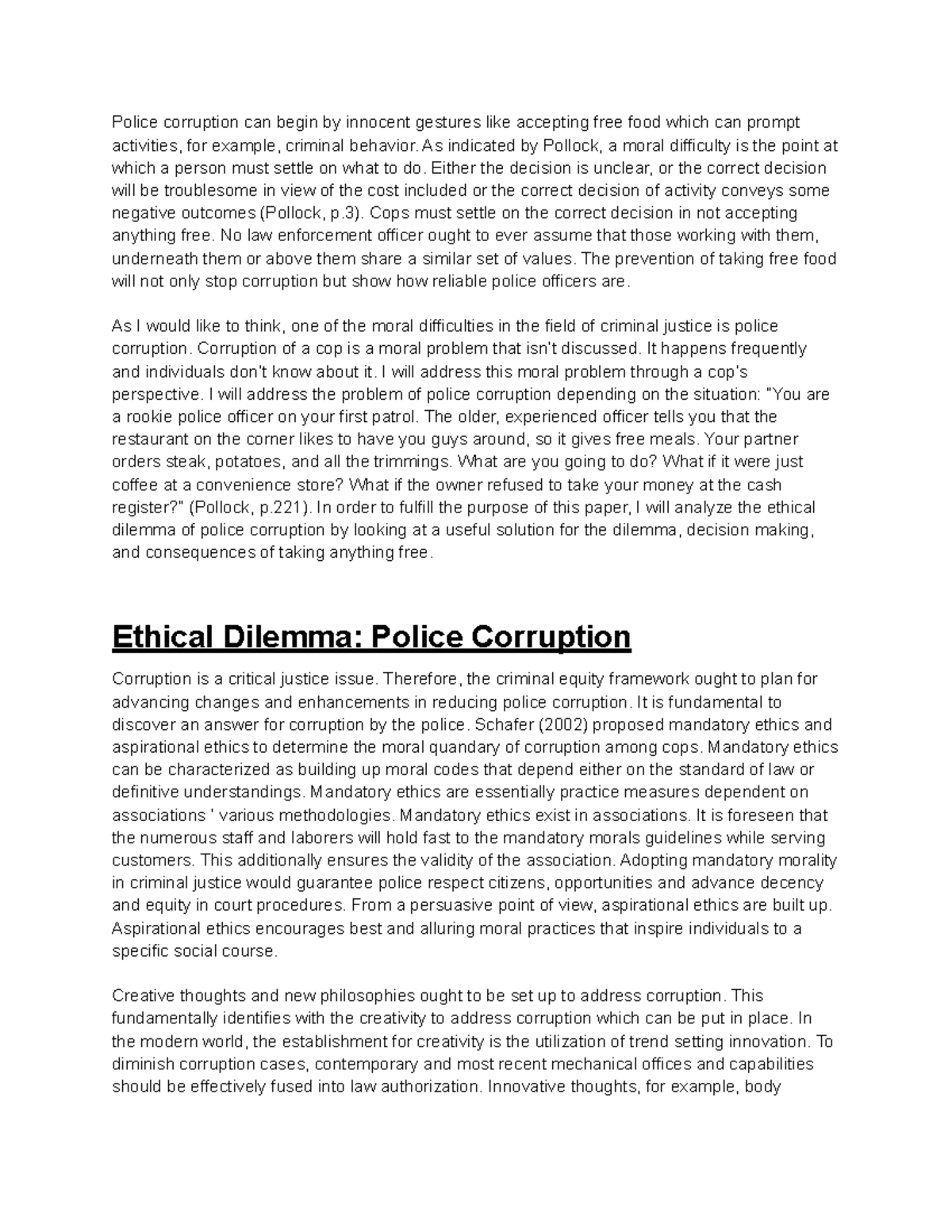 essay on ethical dilemma