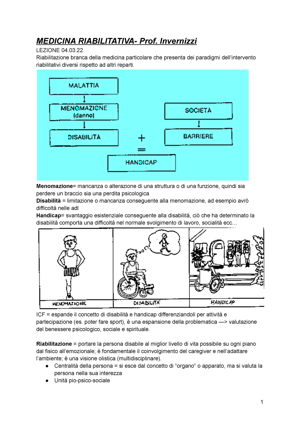 Medicina RIABILITATIVA - MEDICINA RIABILITATIVA- Prof. Invernizzi ...