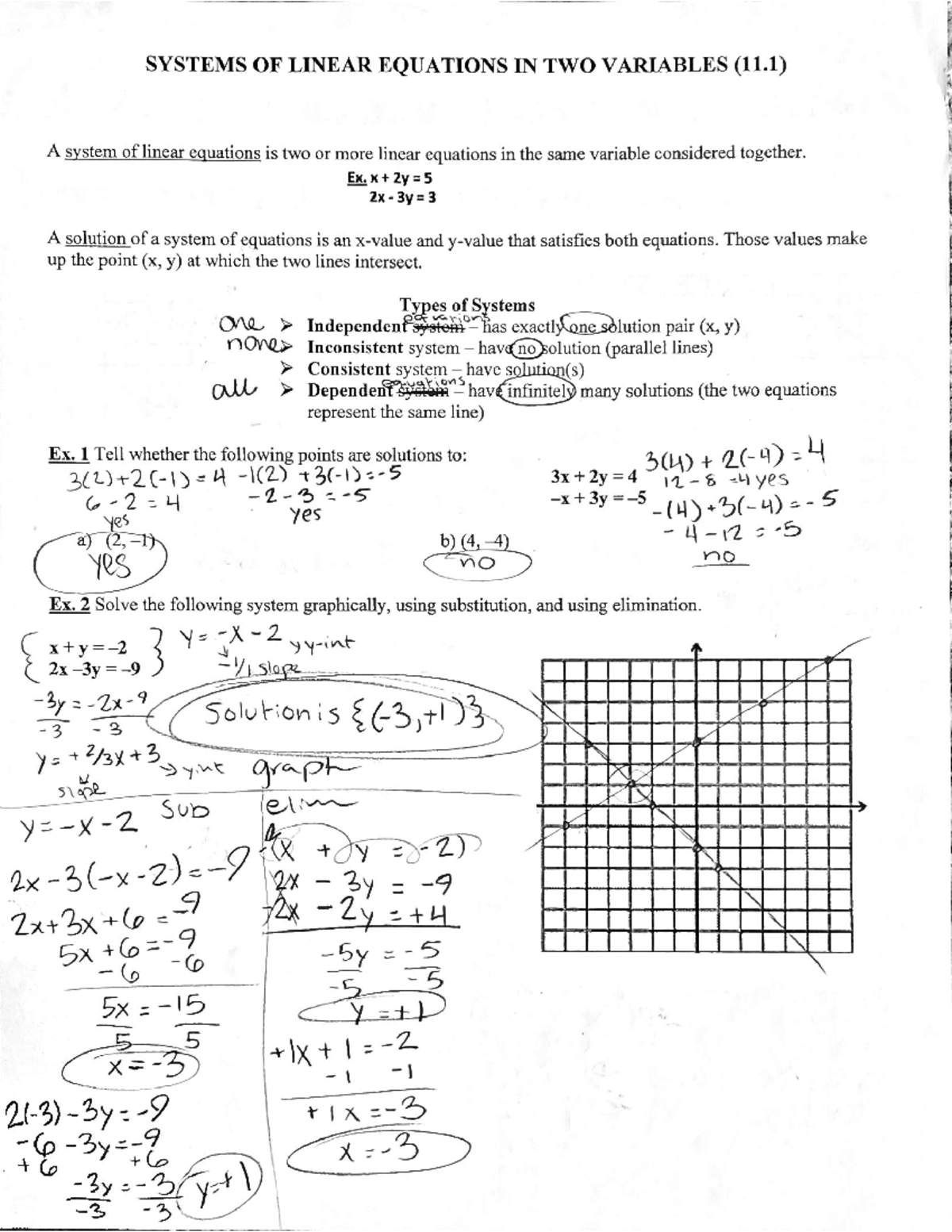 1470.11 - 1470 - 11.1 NOTES 1/2 - 11.1 System of Linear Equations in ...