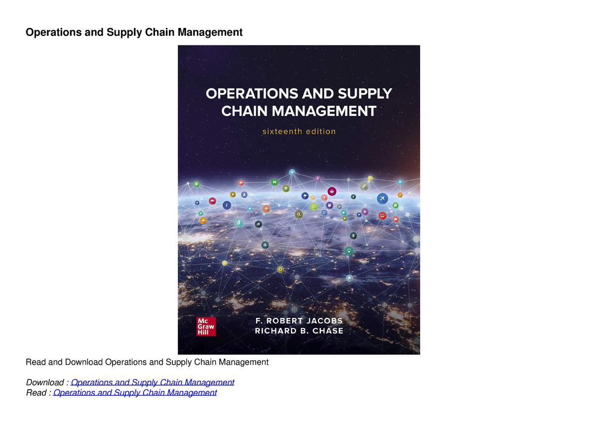 [READ DOWNLOAD] Operations and Supply Chain Management - Operations and ...