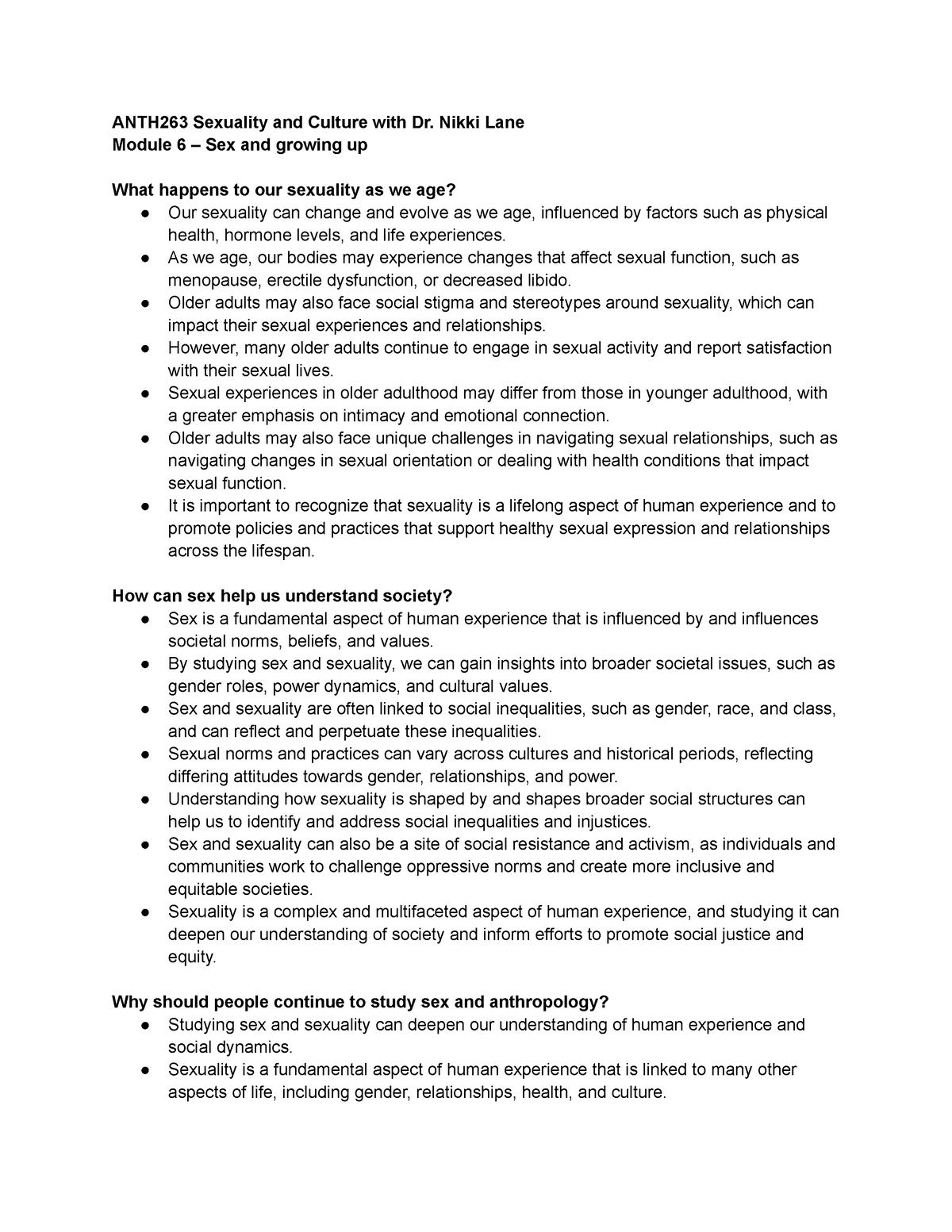 Module 6 Sex And Growing Up Anth263 Sexuality And Culture With Dr Nikki Lane Module 6 Sex 3410