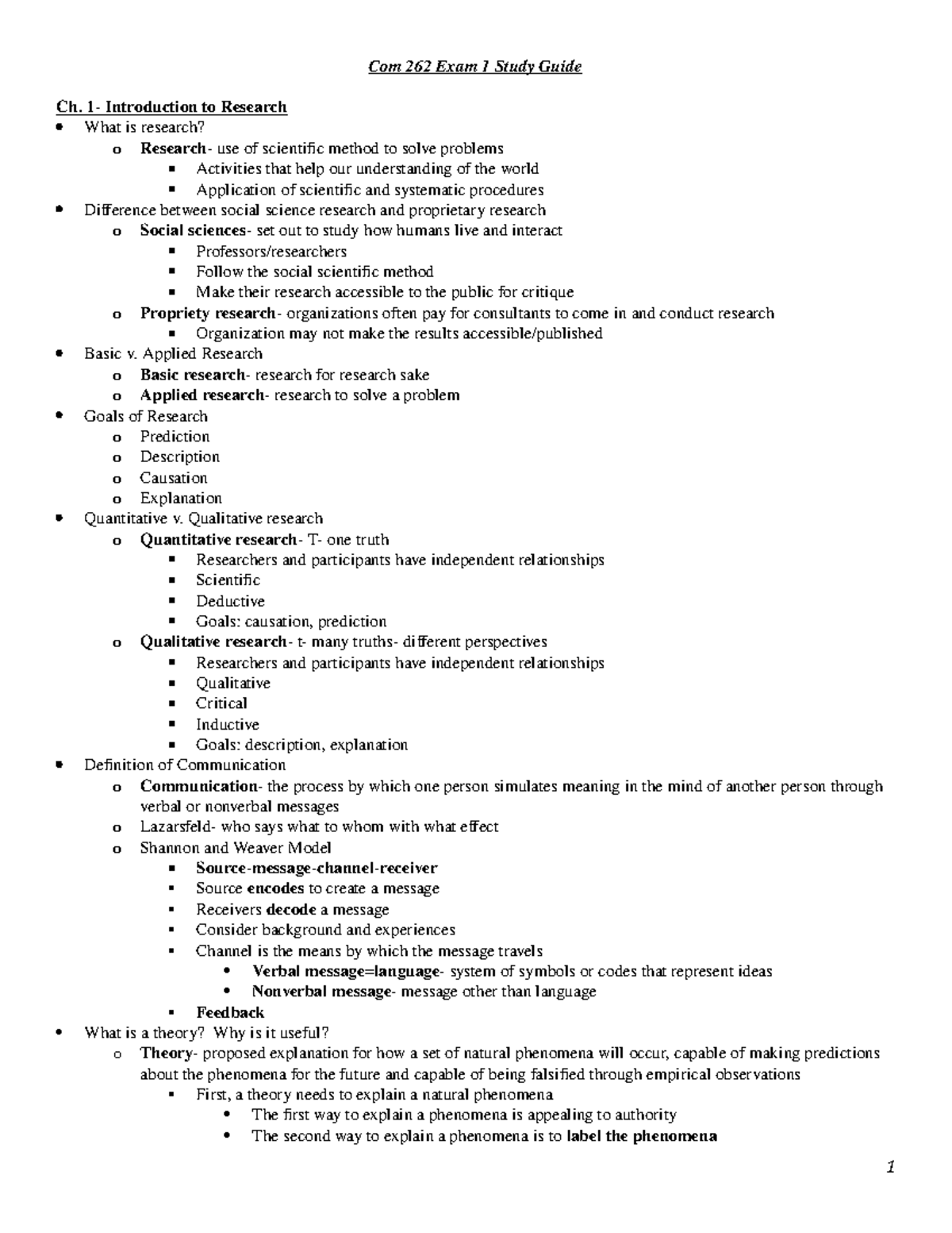 COM262 Exam1 - Exam #1 Study Guide - Com 262 Exam 1 Study Guide Ch ...