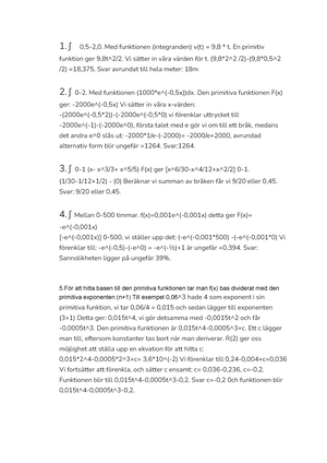 Matte 3b-26 Uppdrag 6 Frågor - Ma 3b Uppdrag 6 Primitiva Funktioner ...