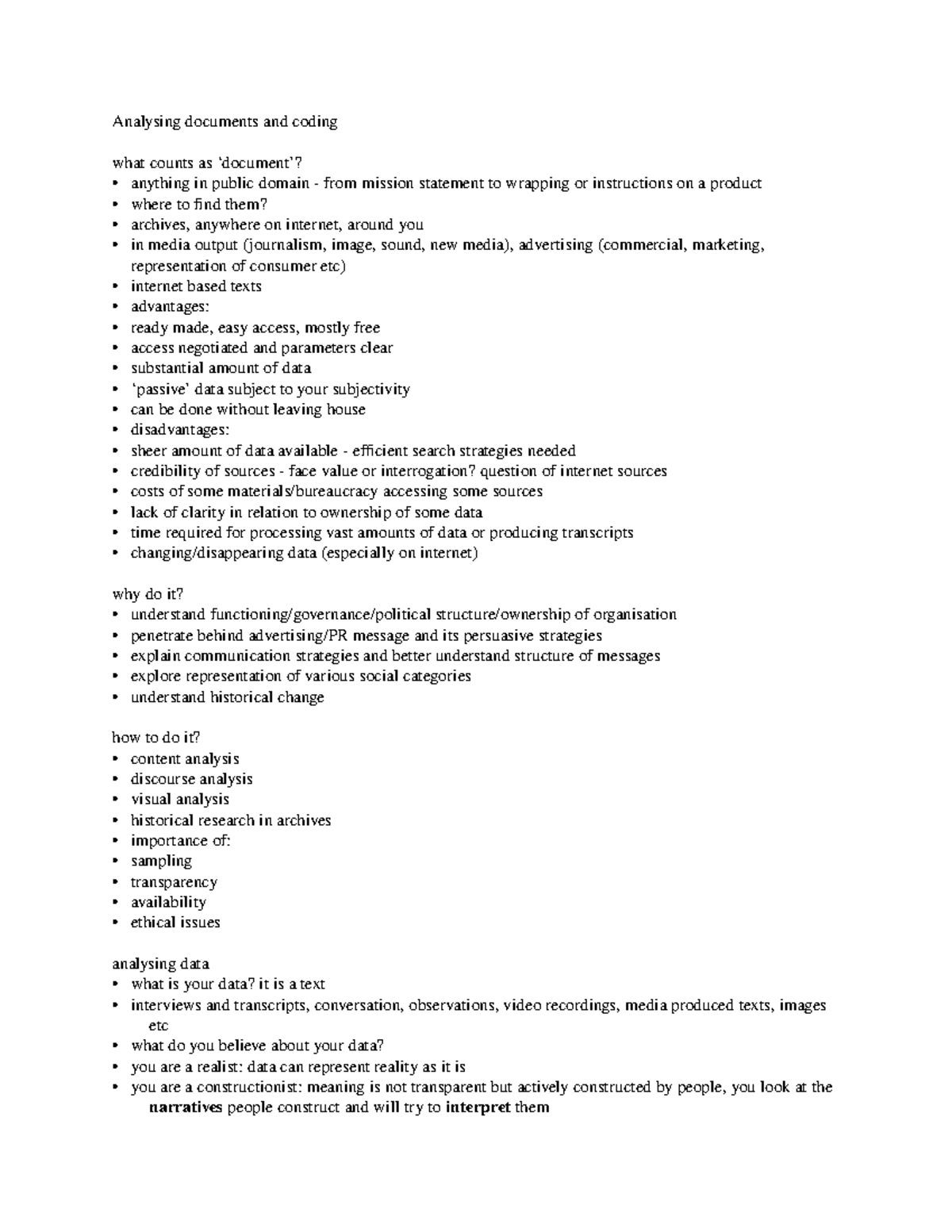 Analysing documents and coding - Studocu image.
