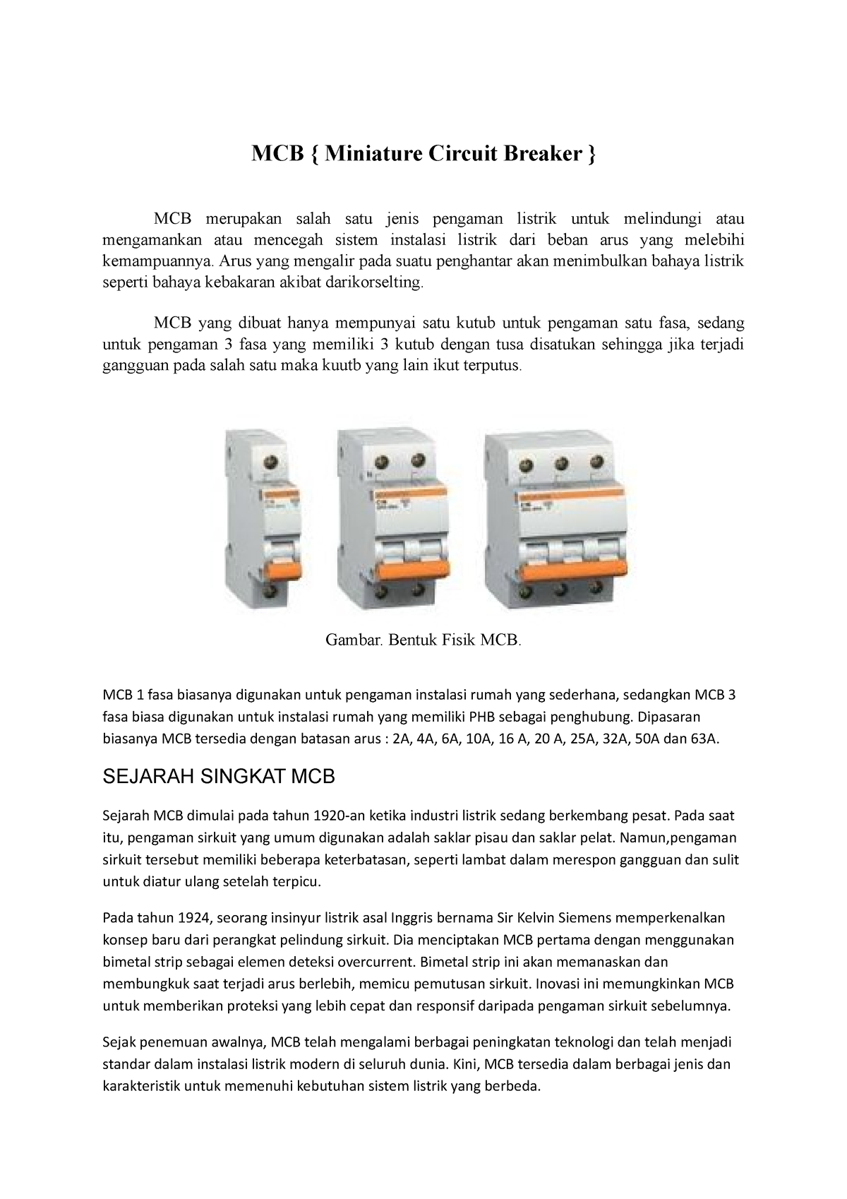 Presentasi MCB B - Pengaman Instalasi Listrik Yang Umum Digunakan ...
