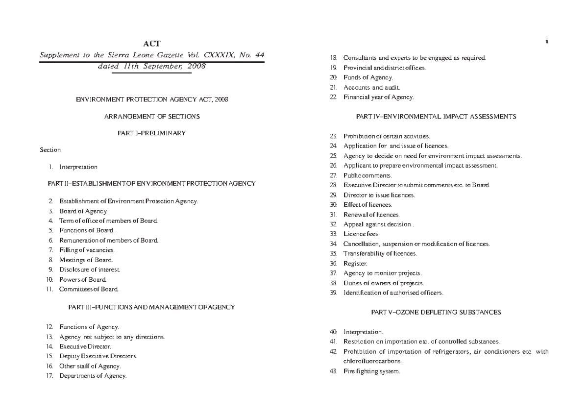 The Environment Protection Agency Act 2008 ENVIRONMENT PROTECTION