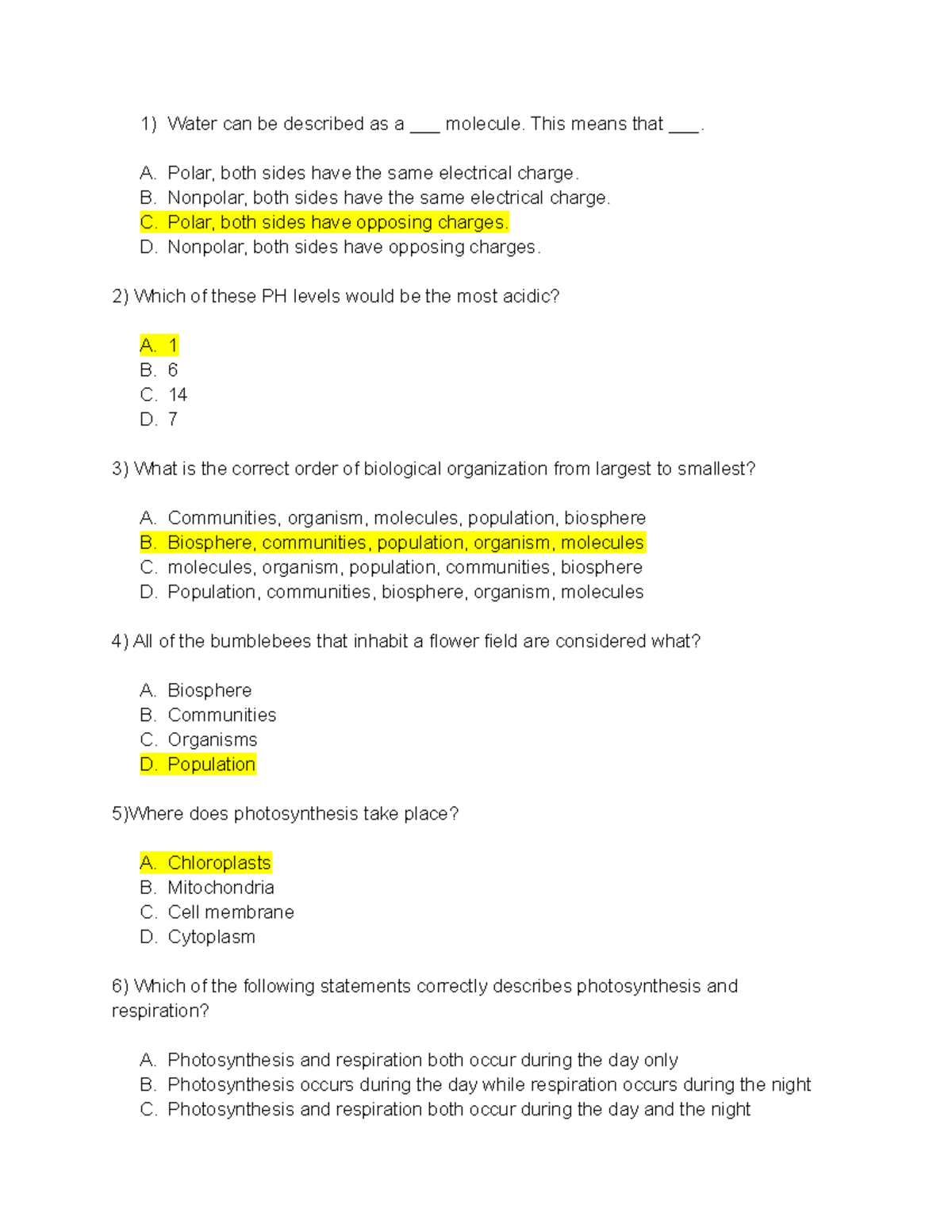 Midterm Practice Questions - Water Can Be Described As A ___ Molecule. This  Means That ___. A. - Studocu Midterm Practice Questions - Water Can Be Described As A ___ Molecule. This  Means That ___. A. - Studocu