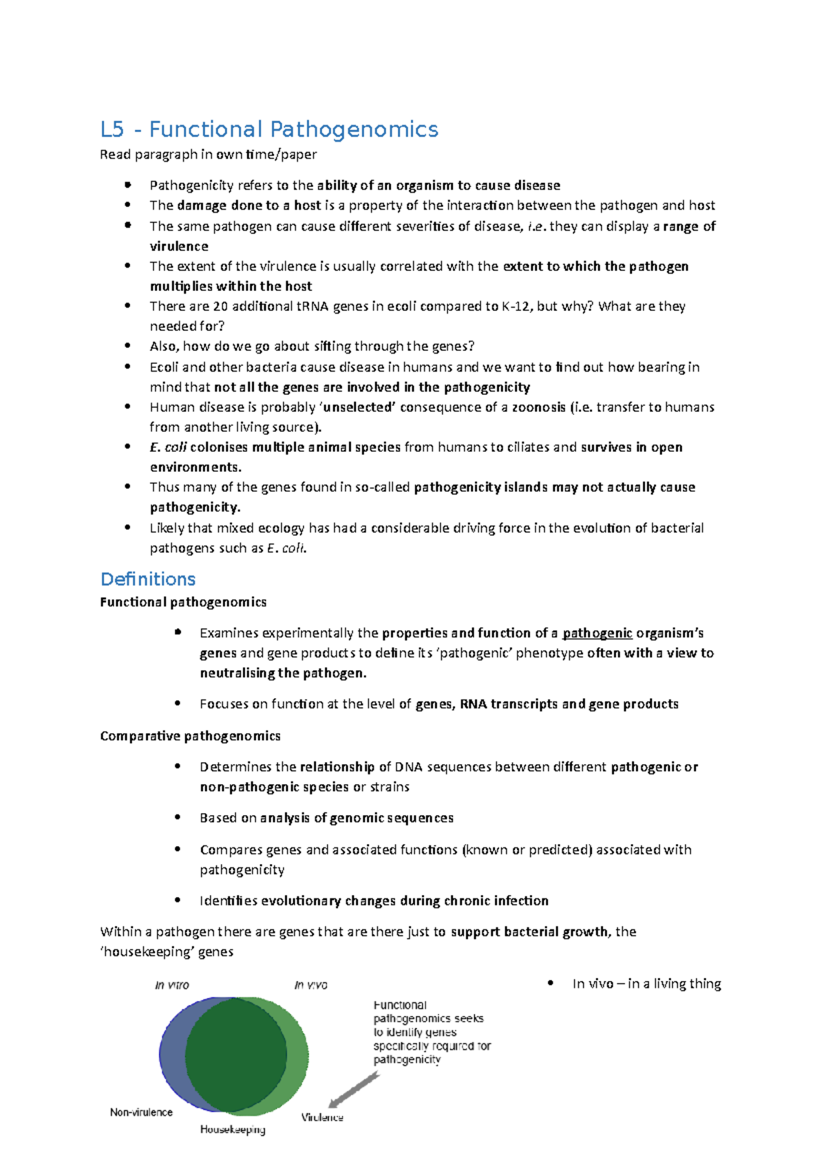 L5 -Identification of infection-specific genes - L5 - Functional ...