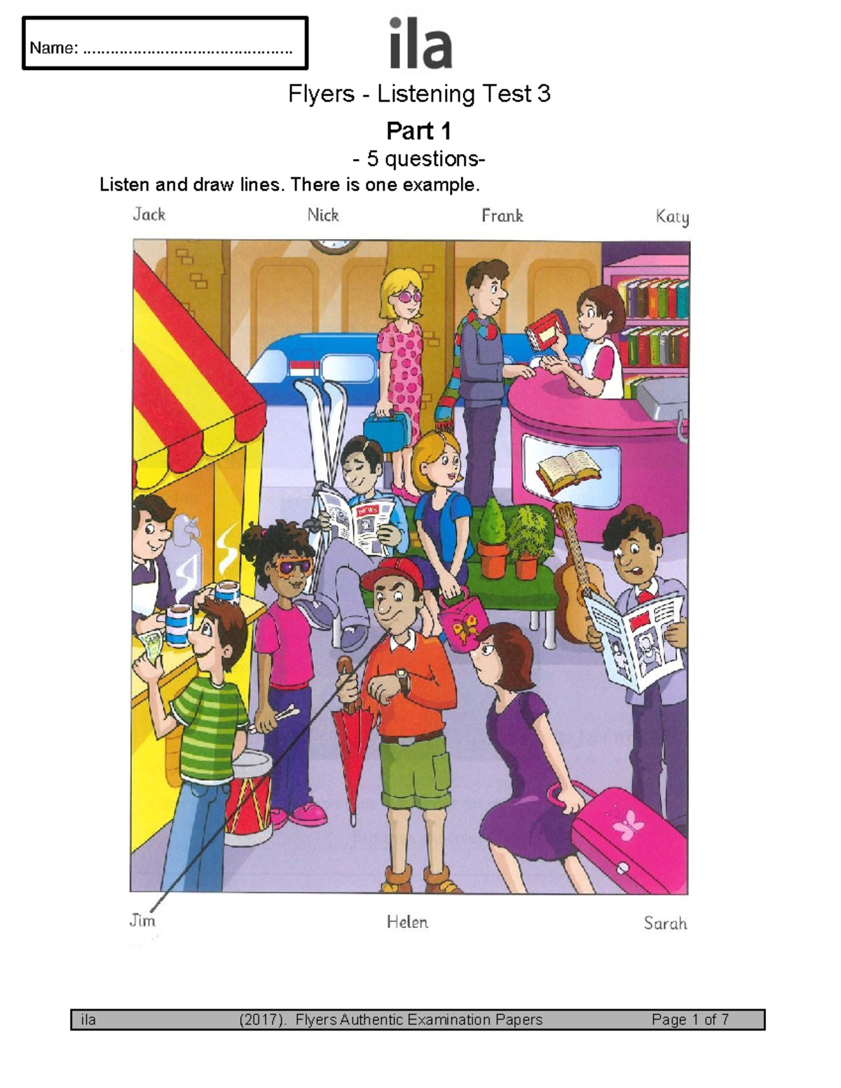 Cambridge Flyers Listening Test 3 Academic English Flyers 