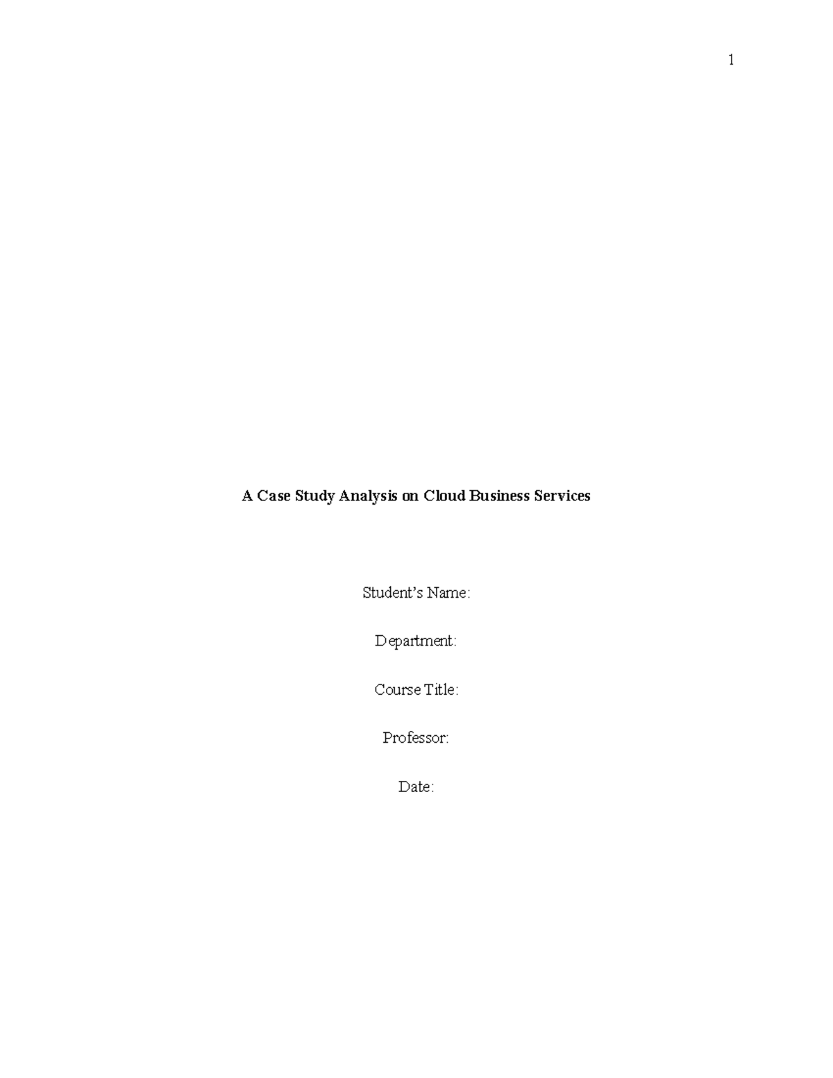 Cloud Business Services - A Case Study Analysis on Cloud Business ...