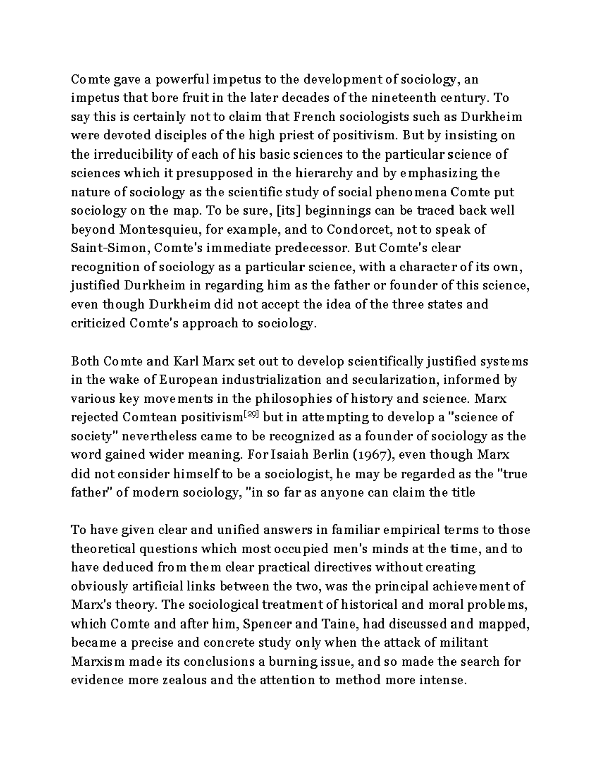 Sociology (23) - young - Comte gave a powerful impetus to the ...