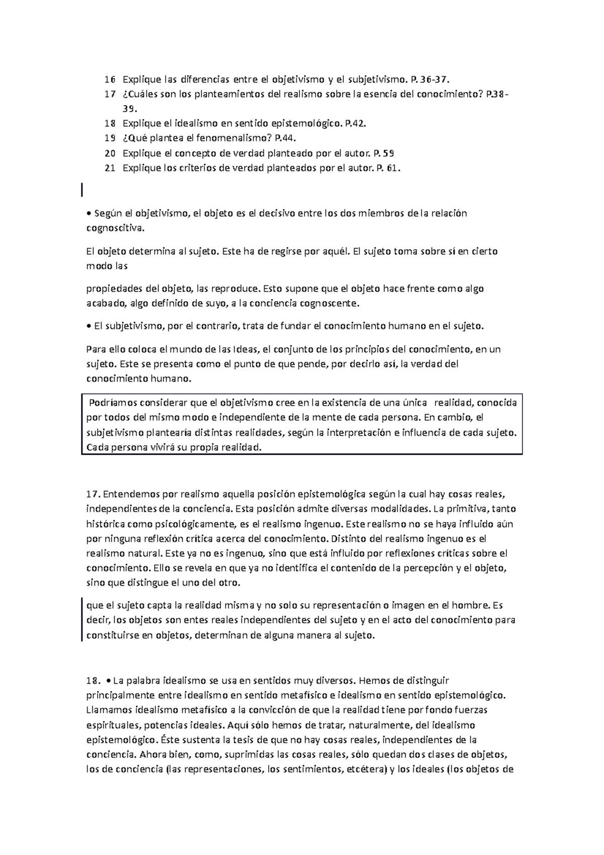 Practica de filosofia - 16 Explique las diferencias entre el ...