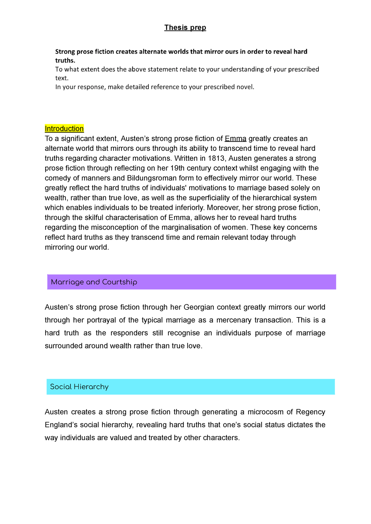 Thesis Prep For Mod B - Thesis Prep Introduction To A Significant ...