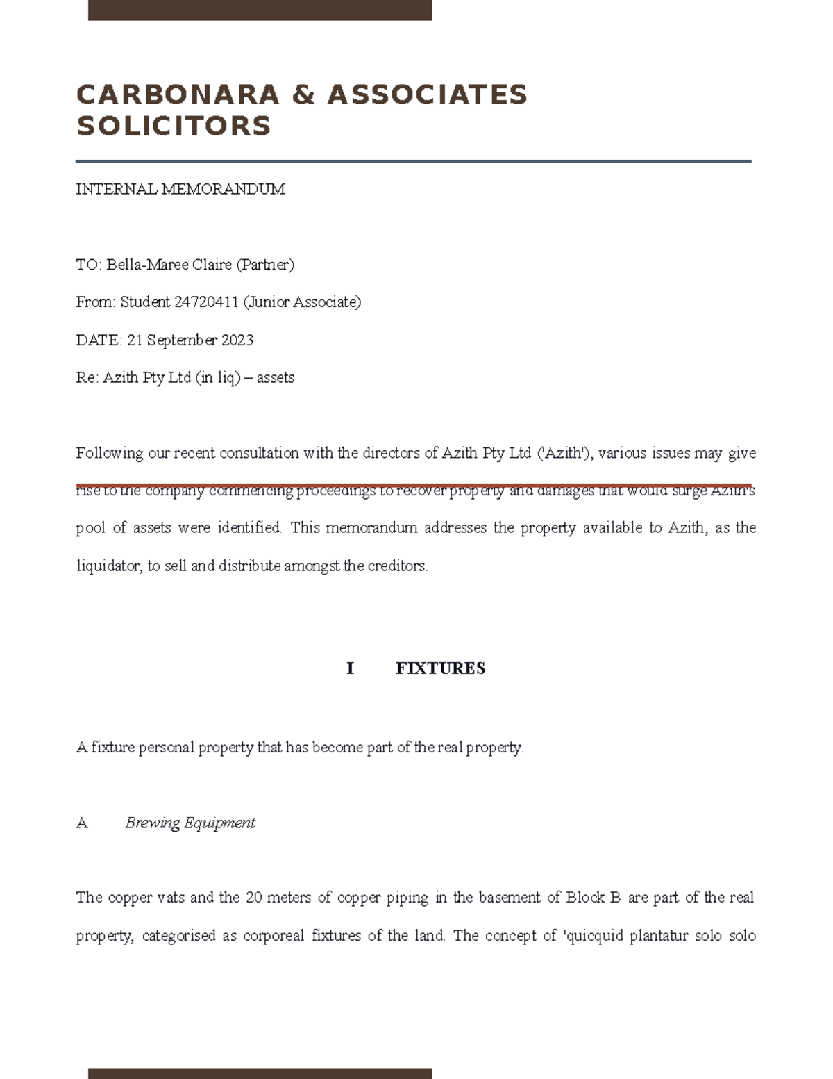 IPCL File Note - draft - CARBONARA & ASSOCIATES SOLICITORS INTERNAL ...