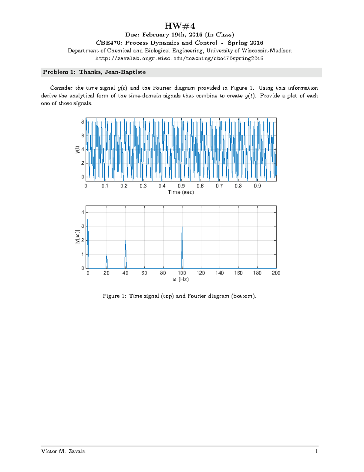 Hw4 cbe470 spring 2016 - HW# Due: February 19th, 2016 (In Class) CBE470 ...