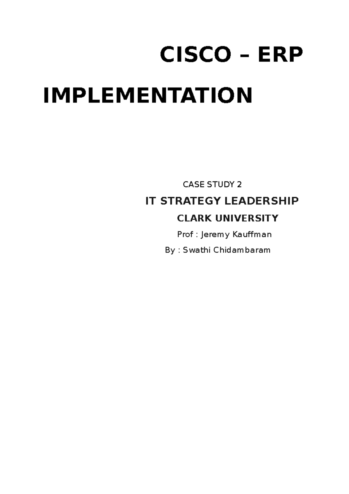 cisco erp implementation case study pdf