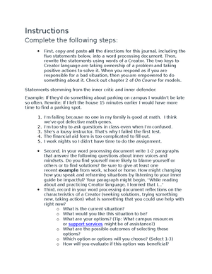 Managing Time and Priorities - Instructions Complete the following ...