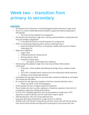 Week 11 - Lecture notes with Kellie Buckley-Walker - Week eleven ...