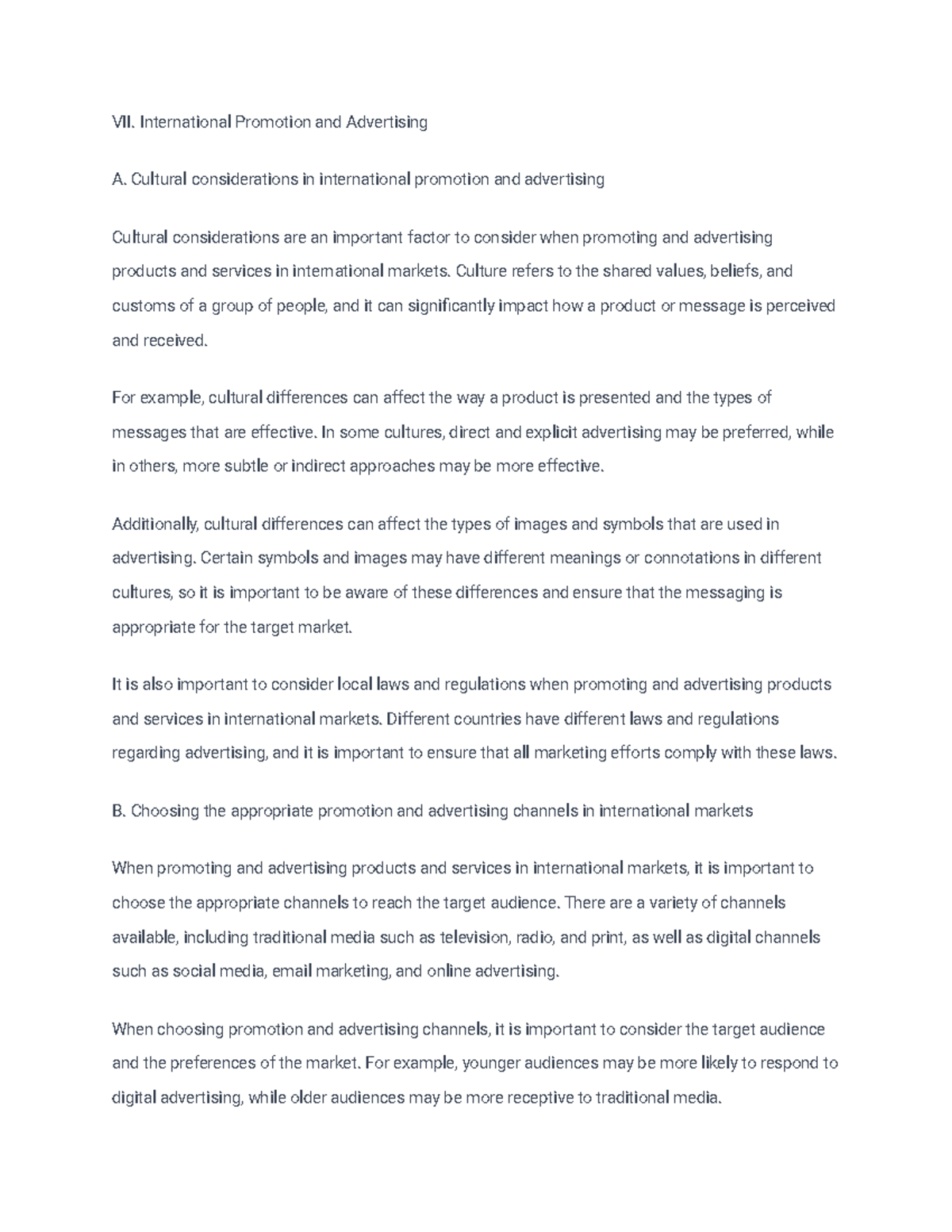 Intearnational Promotion and Advertising - VII. International Promotion ...