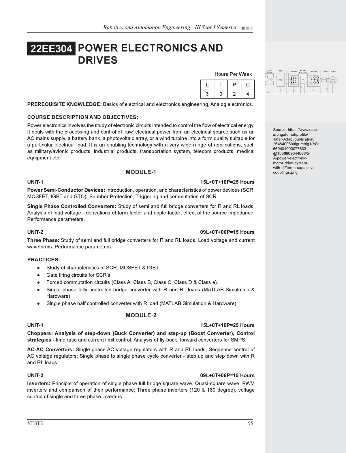 R22 B.Tech (RA) Course Structure And Contents - VFSTR 95 Robotics A N D ...