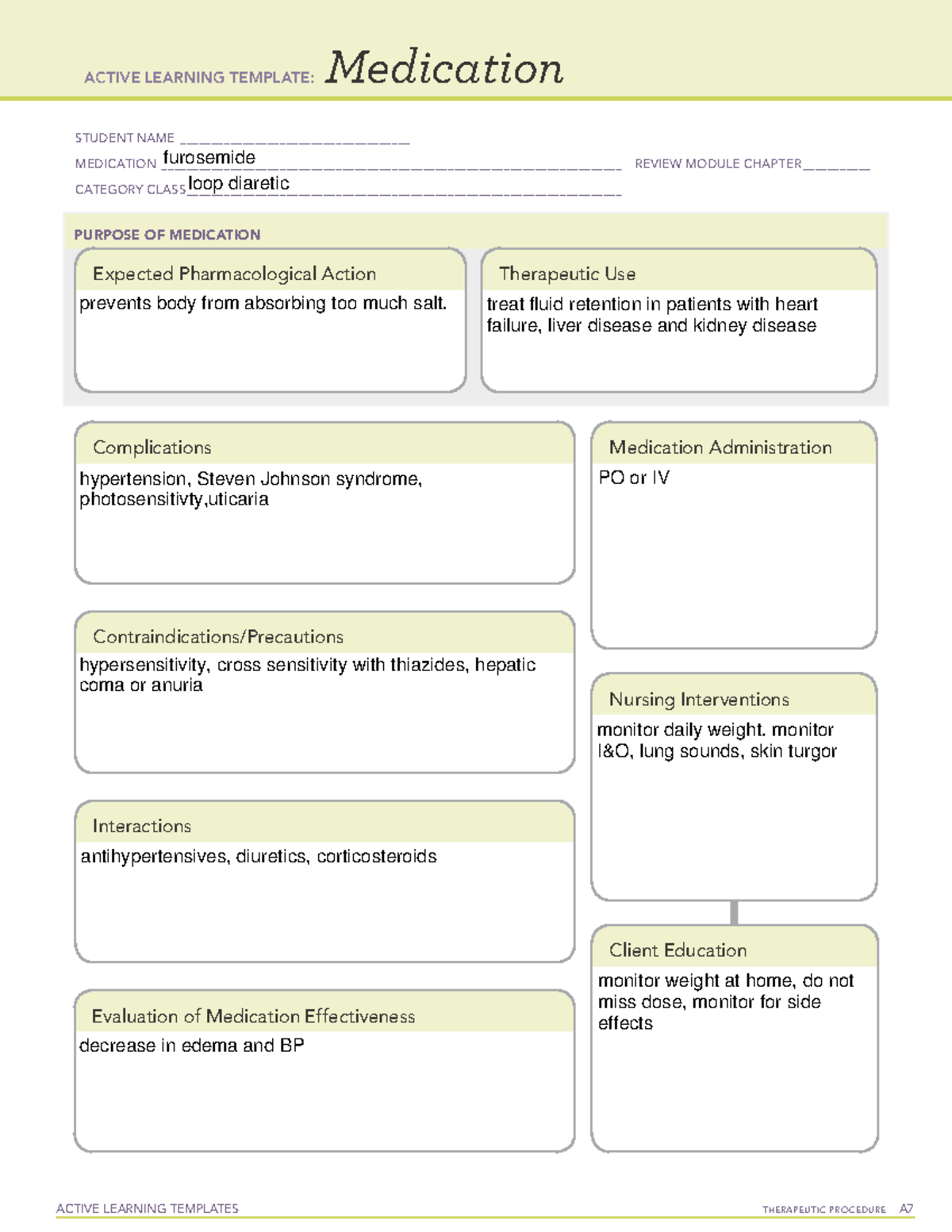 ATI Med card blank - med cards - ACTIVE LEARNING TEMPLATES THERAPEUTIC ...