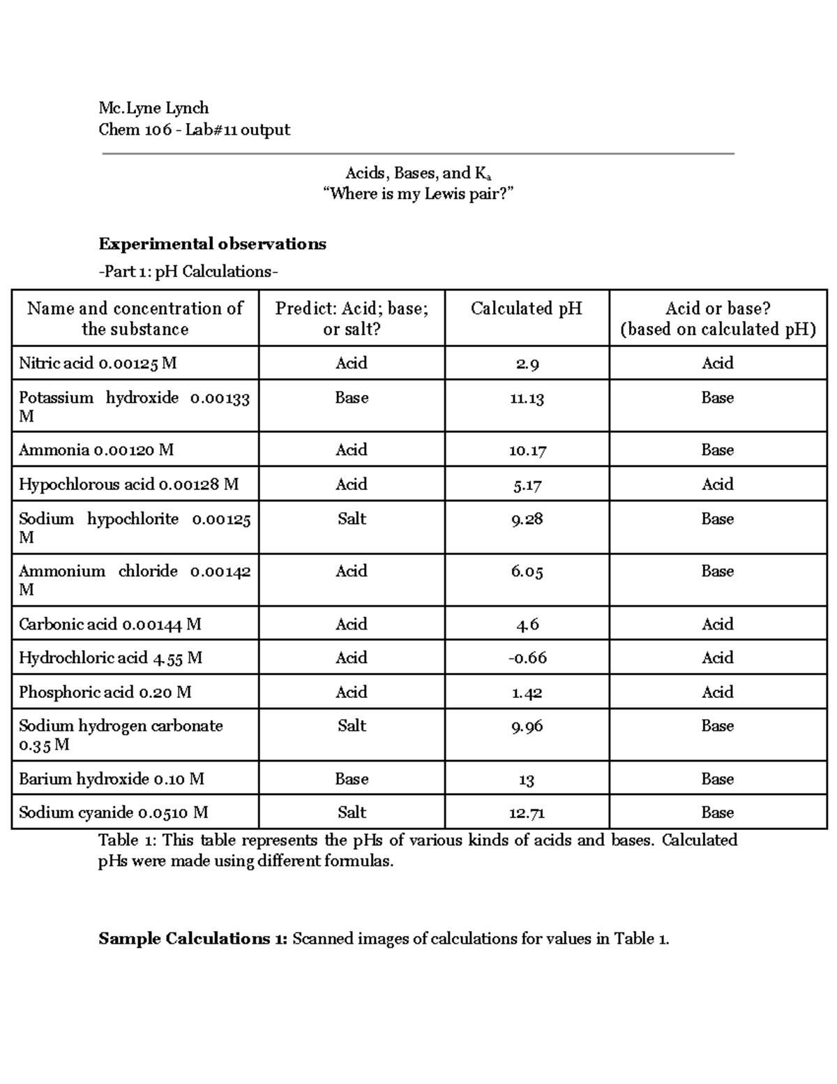 Chem 106 Lab 11 output lab report Mc Lynch Chem 106 Lab11 output
